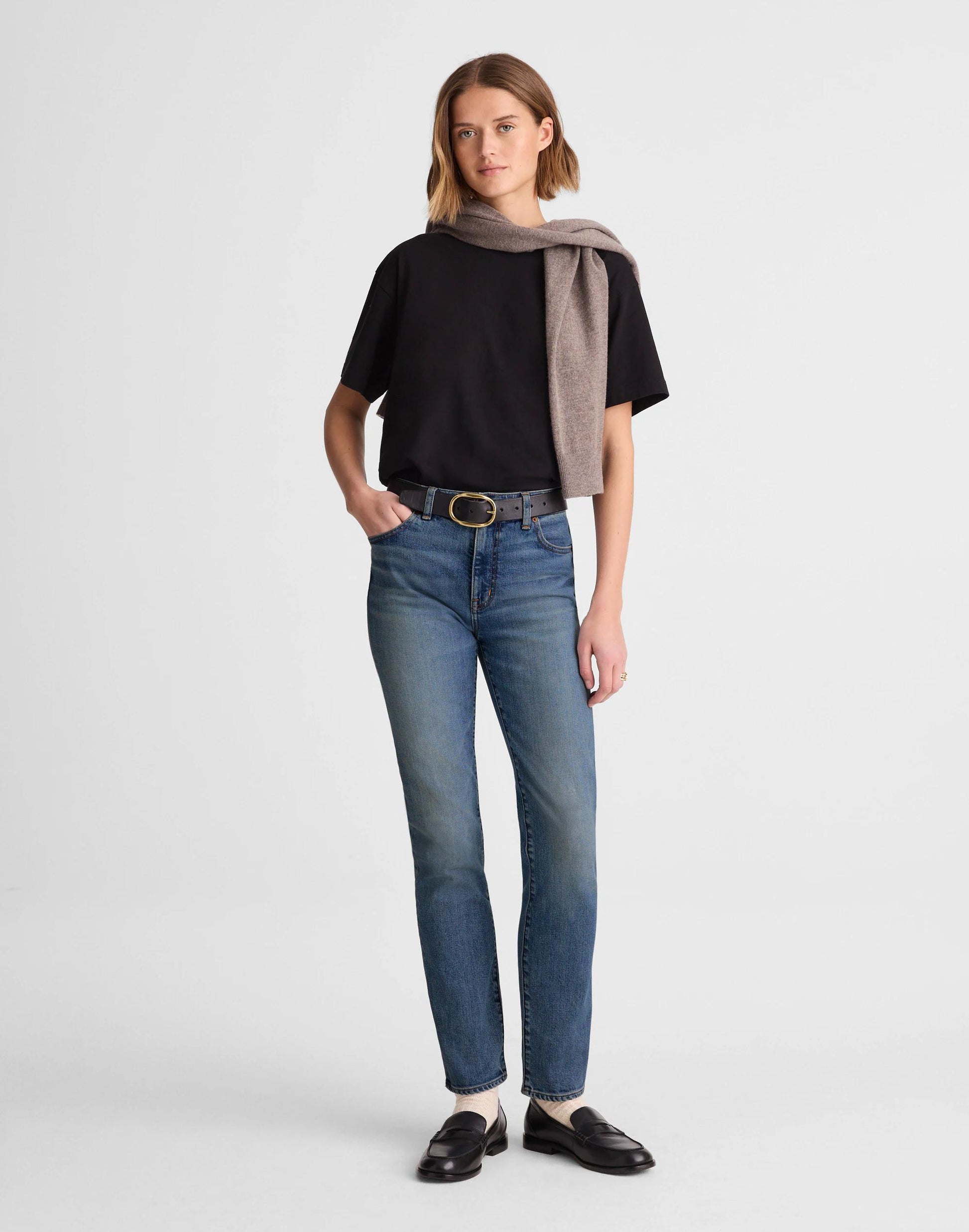 Madewell The Petite Jules Slim-Straight Jean Concho Wash