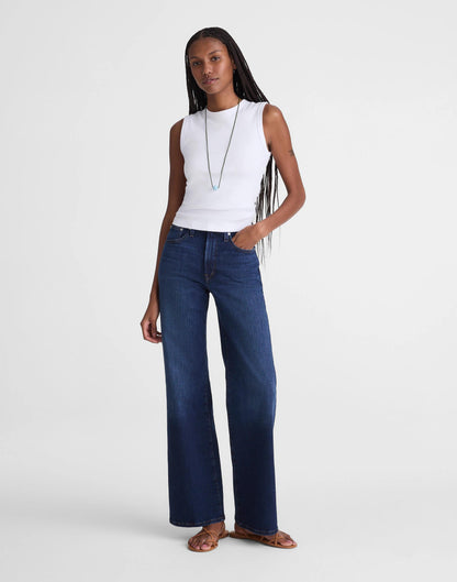 Madewell The Tall Wide-Leg Jean in Super Stretch Deep Ocean Wash