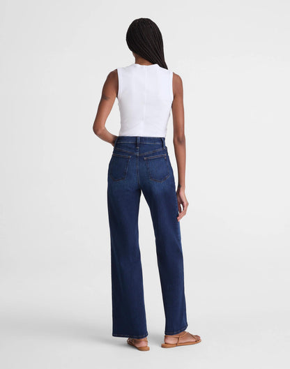 Madewell The Tall Wide-Leg Jean in Super Stretch Deep Ocean Wash