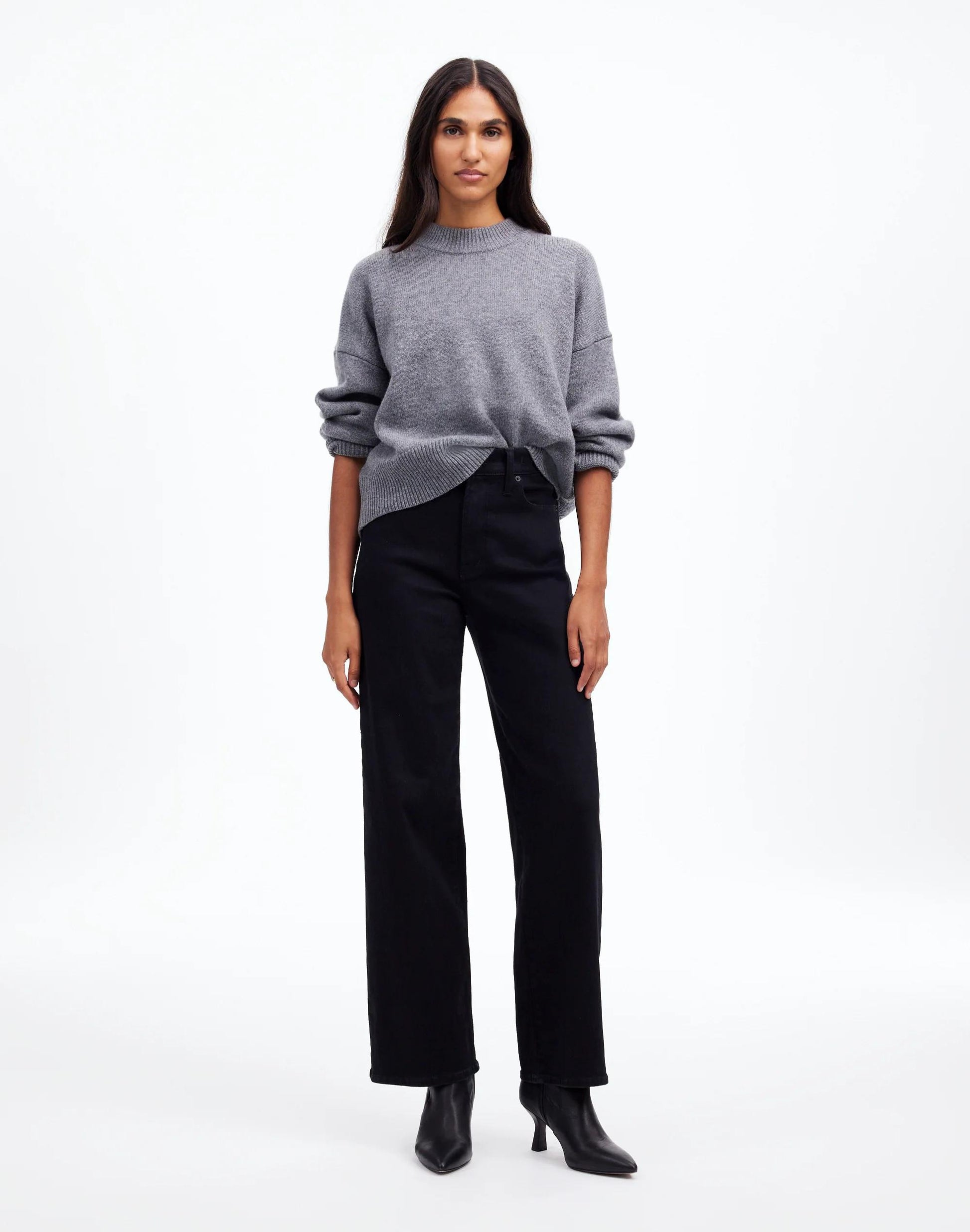 Madewell The Tall Perfect Vintage Wide-Leg Black Rinse Wash