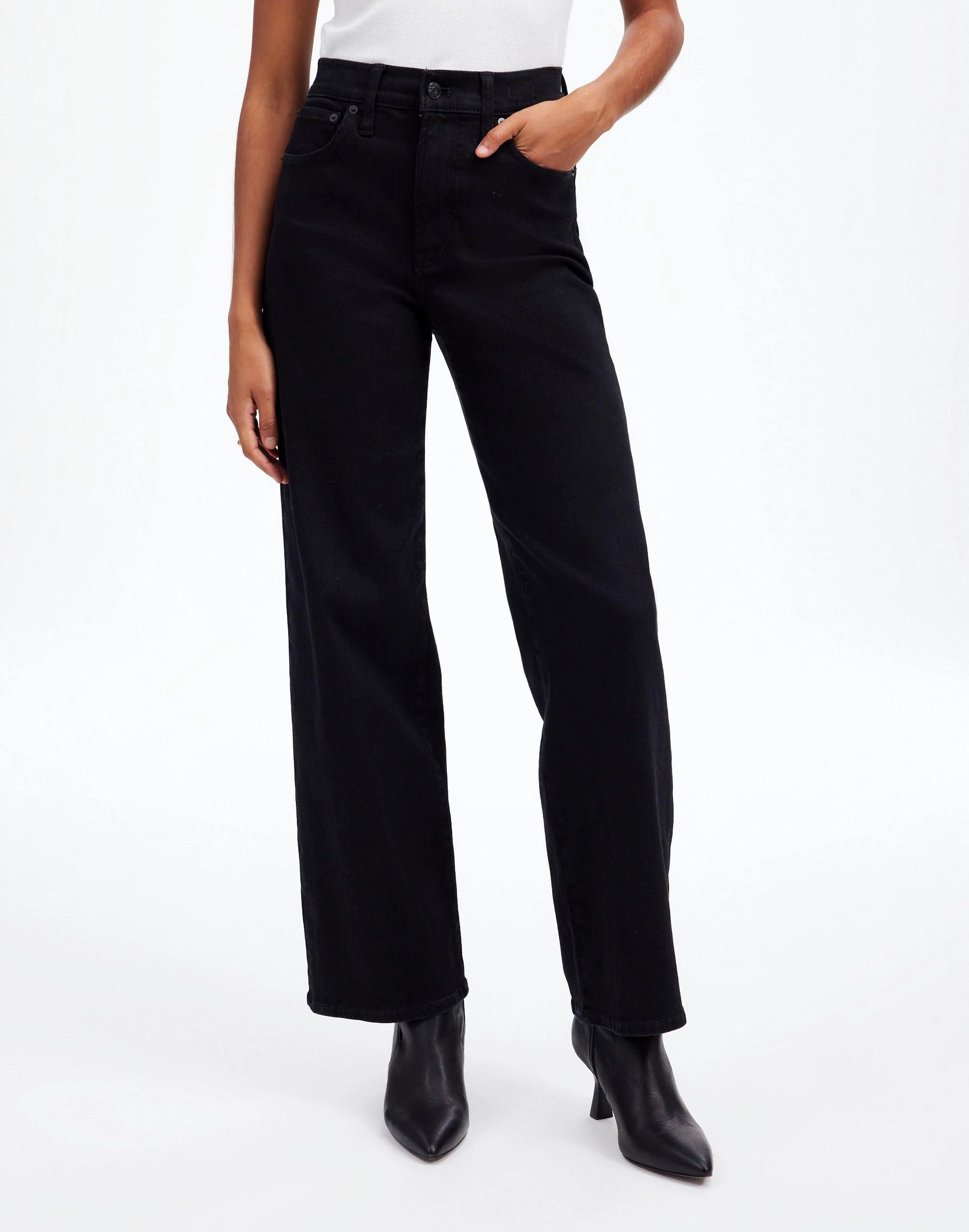 Madewell The Tall Perfect Vintage Wide-Leg Black Rinse Wash