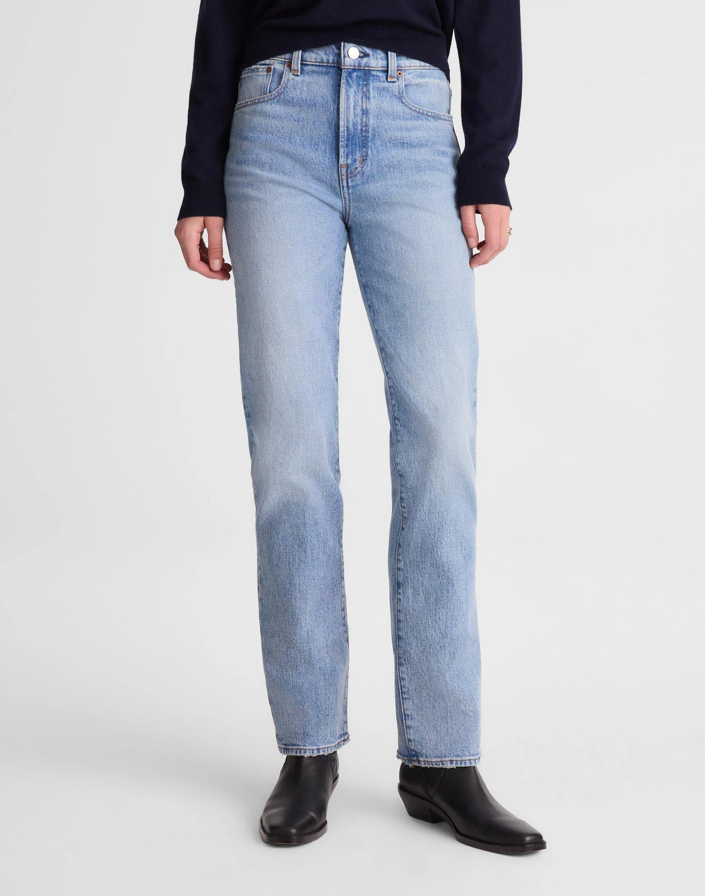 Madewell The Tall Longline Straight Jean Raebrook Wash