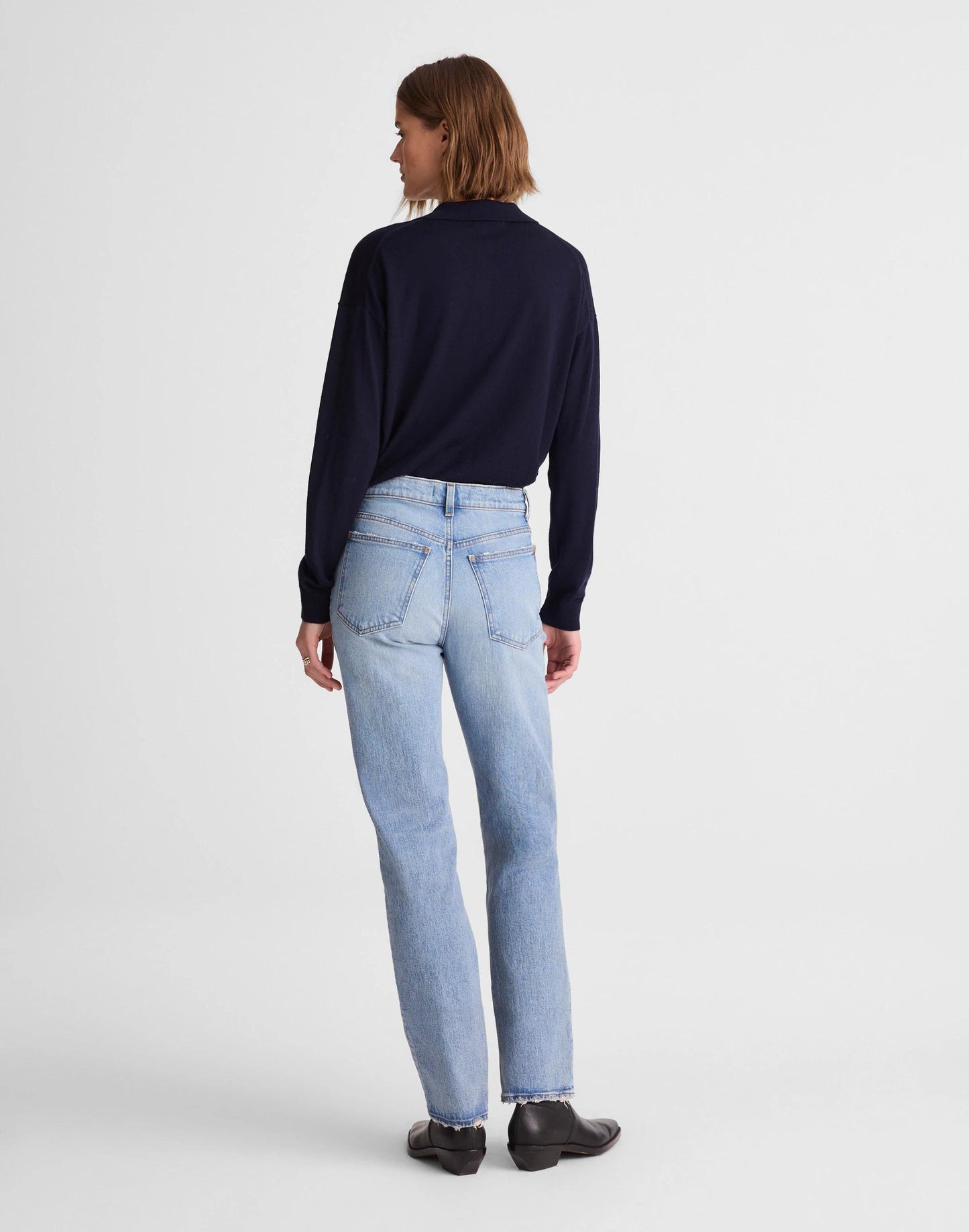 Madewell The Tall Longline Straight Jean Raebrook Wash