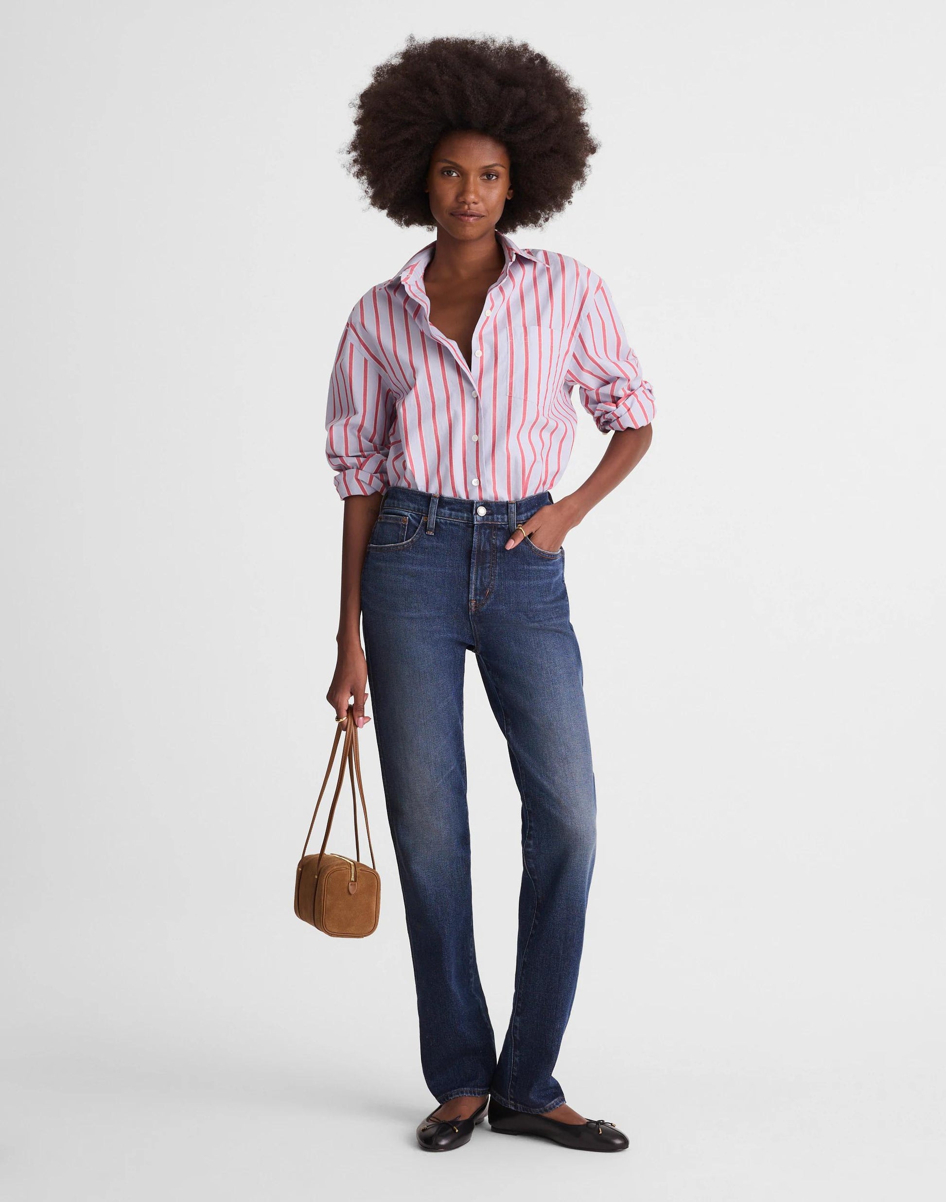 Madewell The Tall Longline Straight Jean Midnight Waters Wash