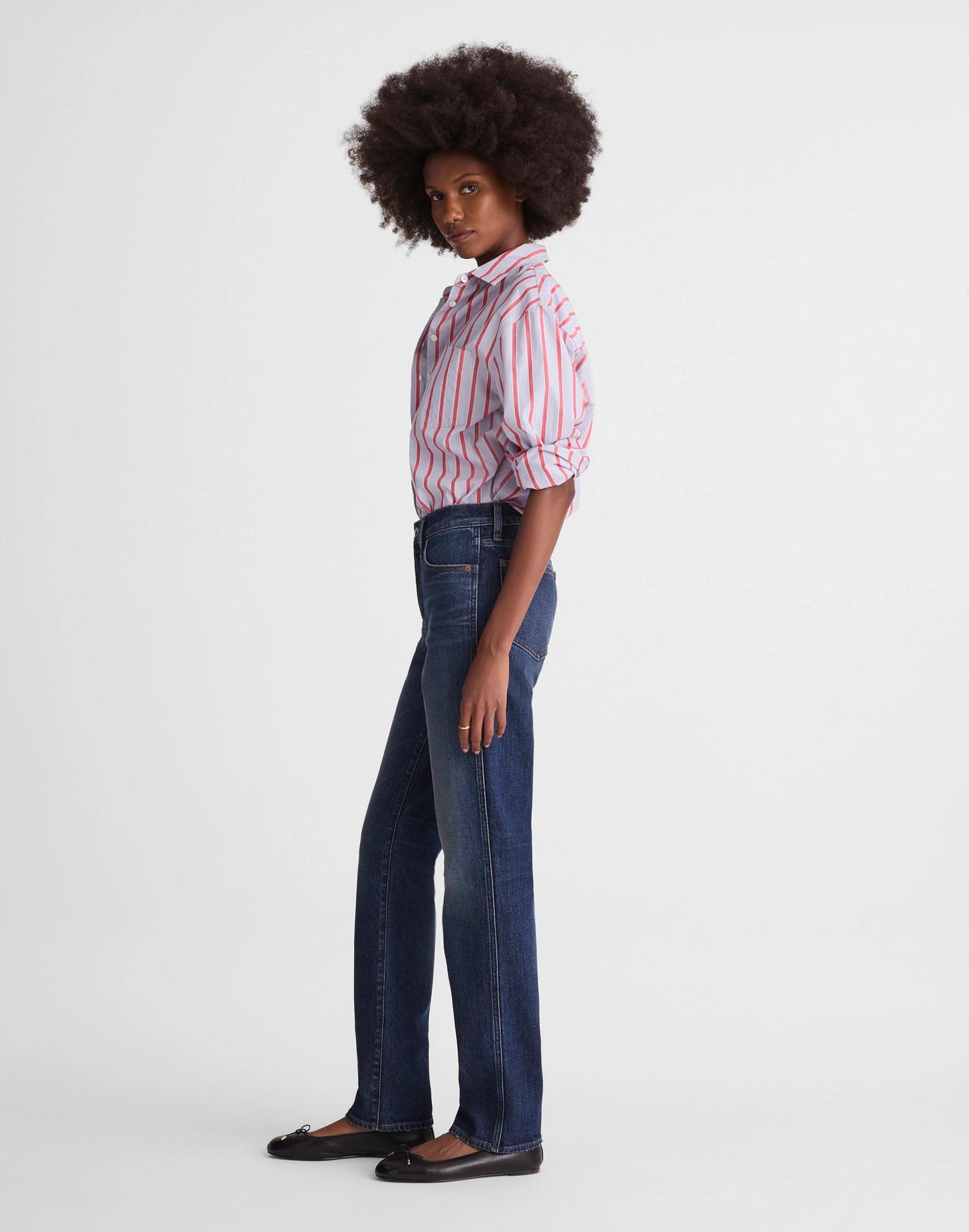 Madewell The Tall Longline Straight Jean Midnight Waters Wash