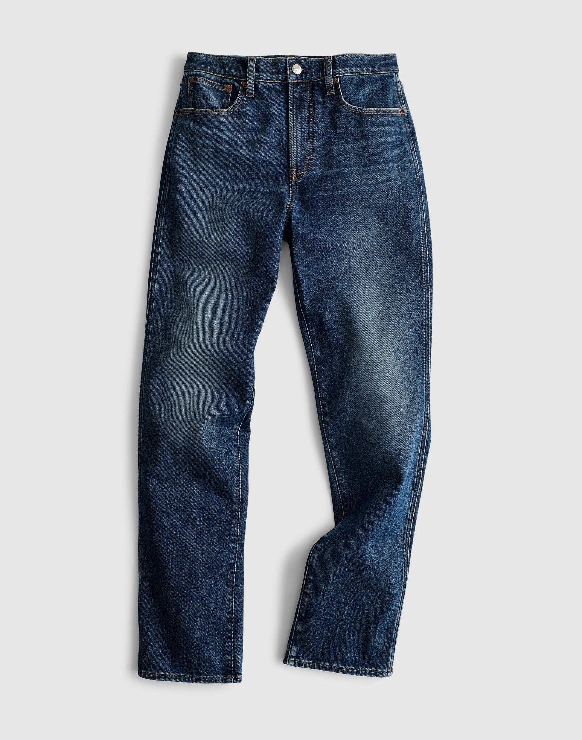 Madewell The Tall Longline Straight Jean Midnight Waters Wash