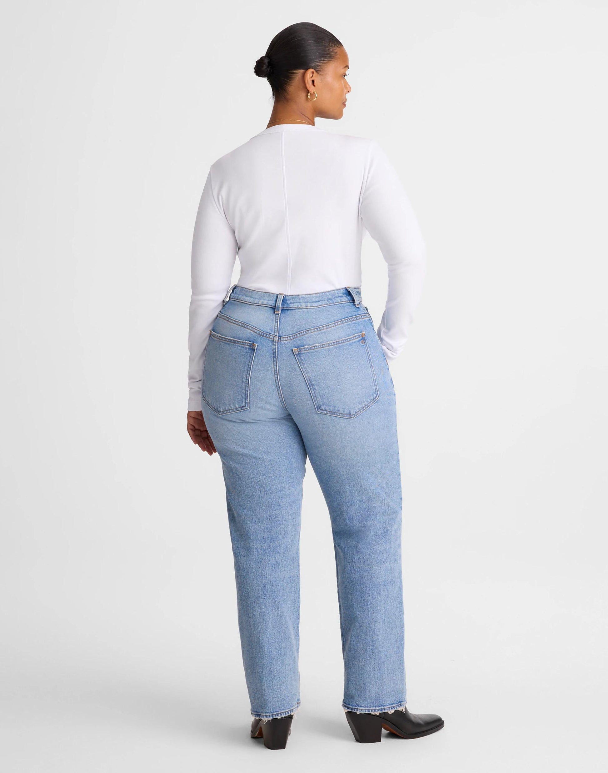 Madewell The Plus Longline Straight Jean Raebrook Wash