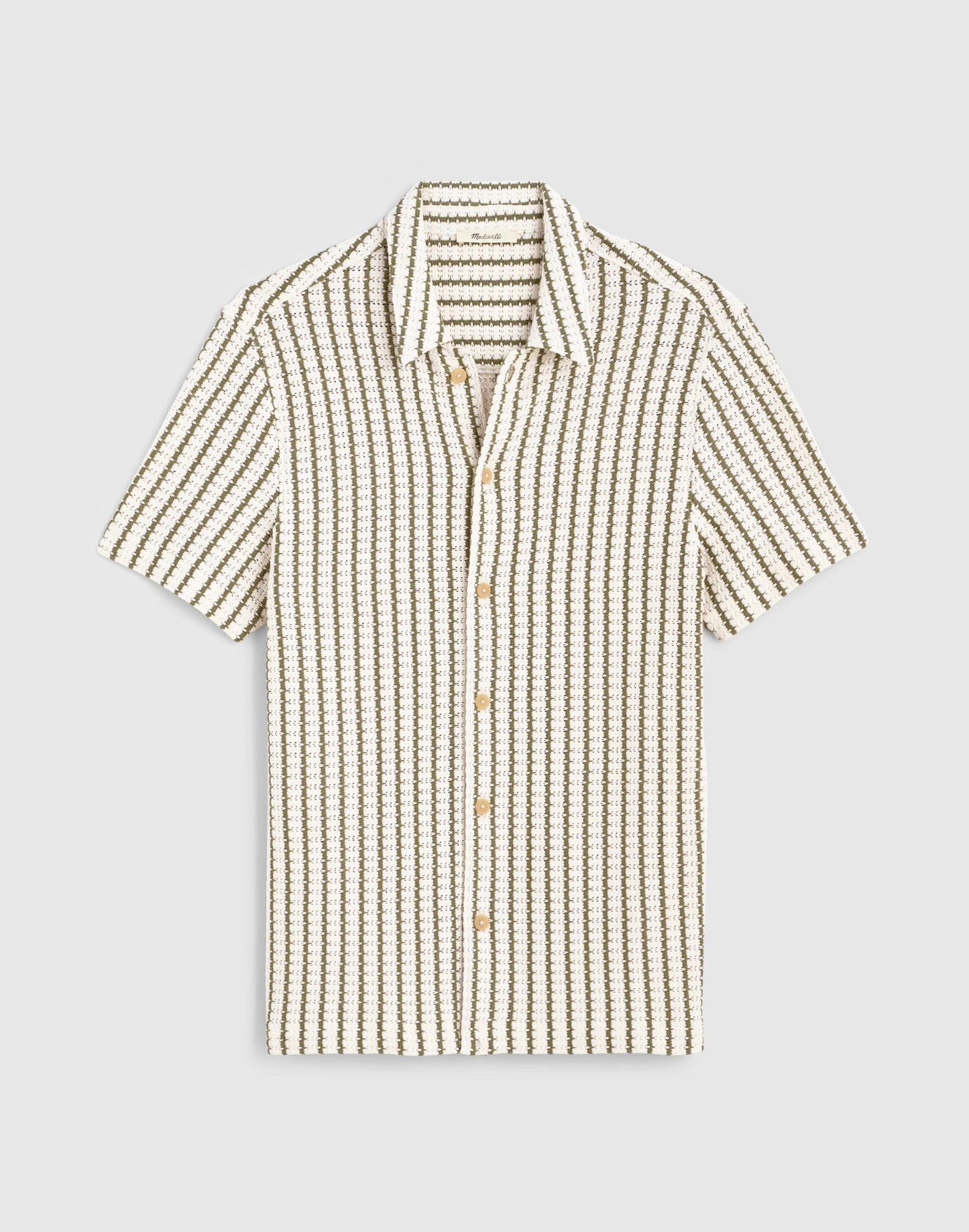 Madewell Textured-Knit Short-Sleeve Shirt Vintage Ivory