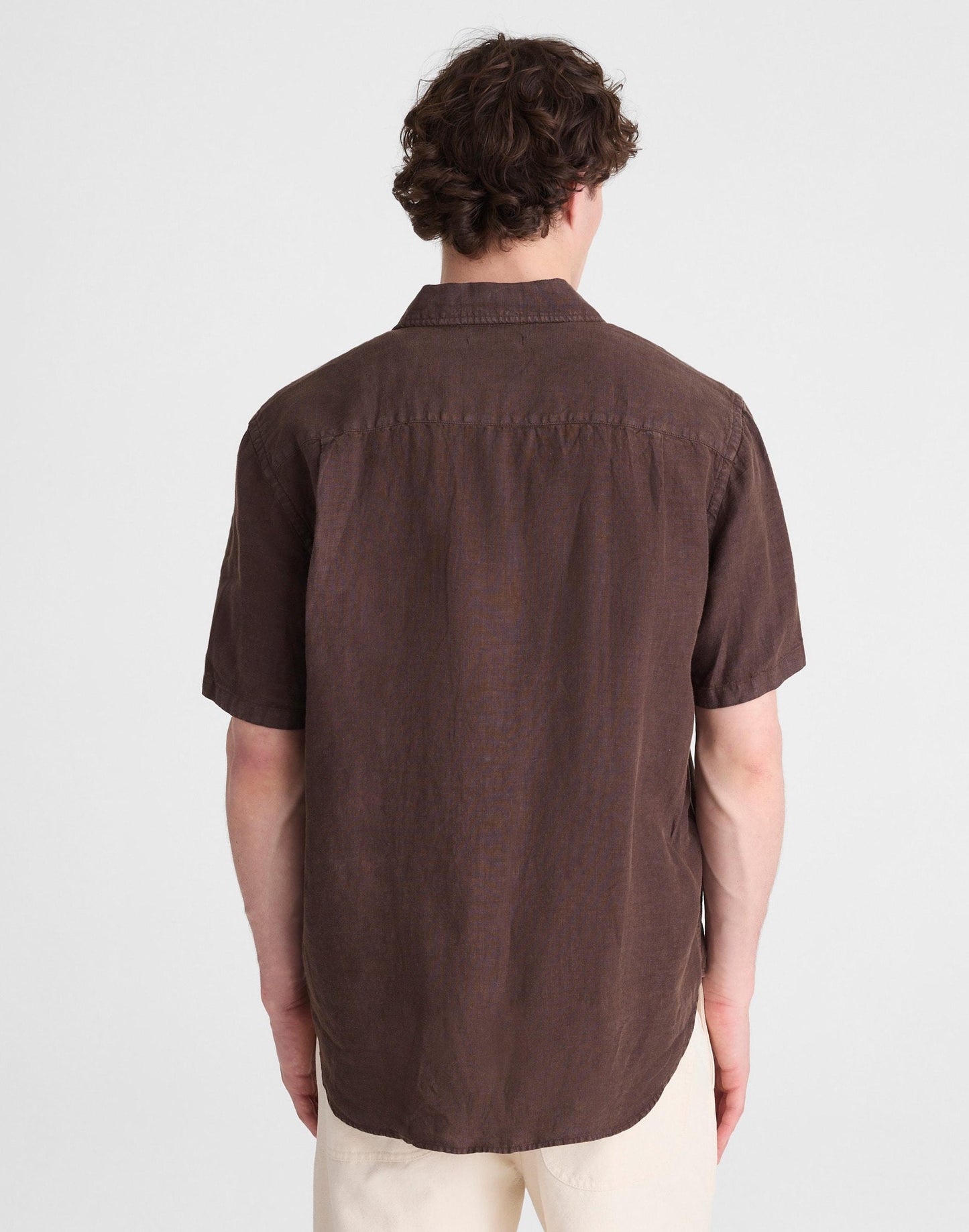 Madewell The Allday Short-Sleeve Shirt in Linen Chocolate