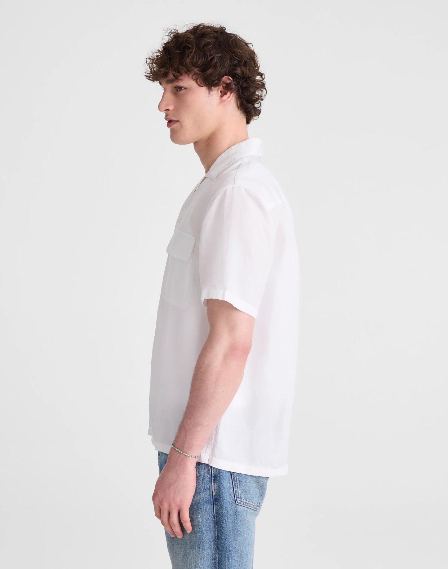 Madewell Short-Sleeve Camp Shirt in Archive Linen Blend White