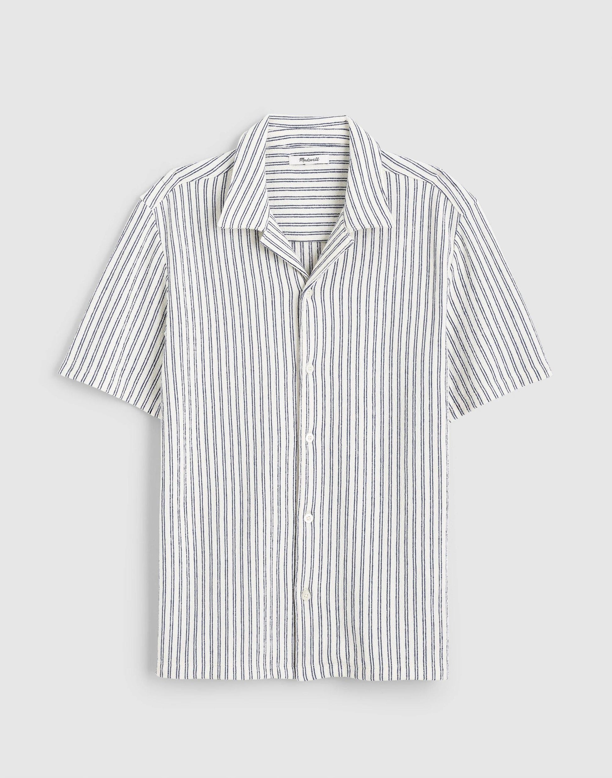Madewell The Camp Shirt in Seaport Terry Petrol Navy