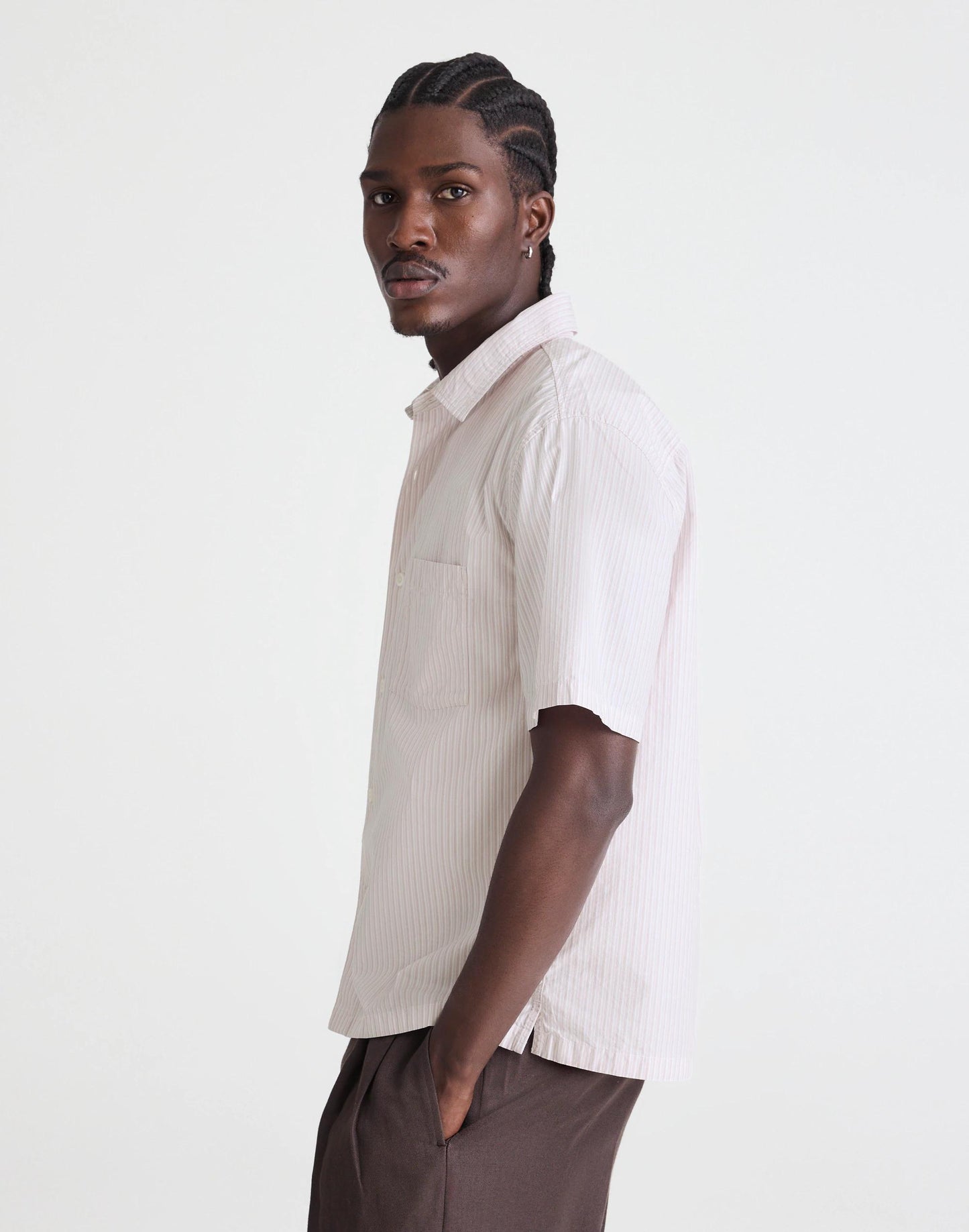 Madewell Boxy Cropped Shirt in Crisp Poplin Mini Shirting Stripe
