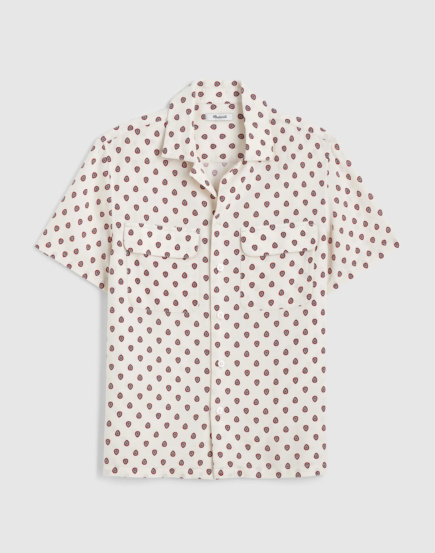 Madewell Short-Sleeve Camp Shirt in Archive Linen Blend Vintage Ivory