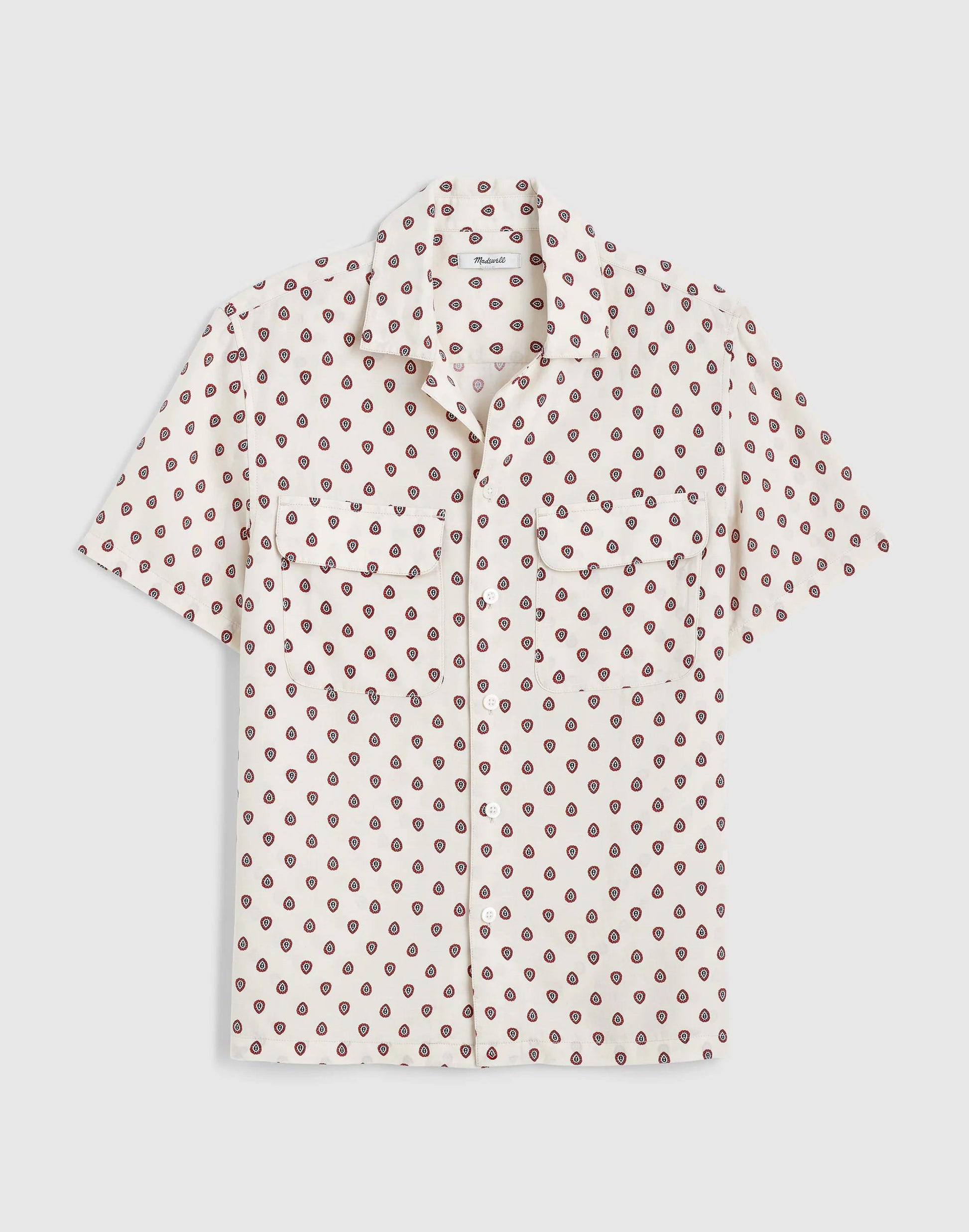 Madewell Short-Sleeve Camp Shirt in Archive Linen Blend Vintage Ivory