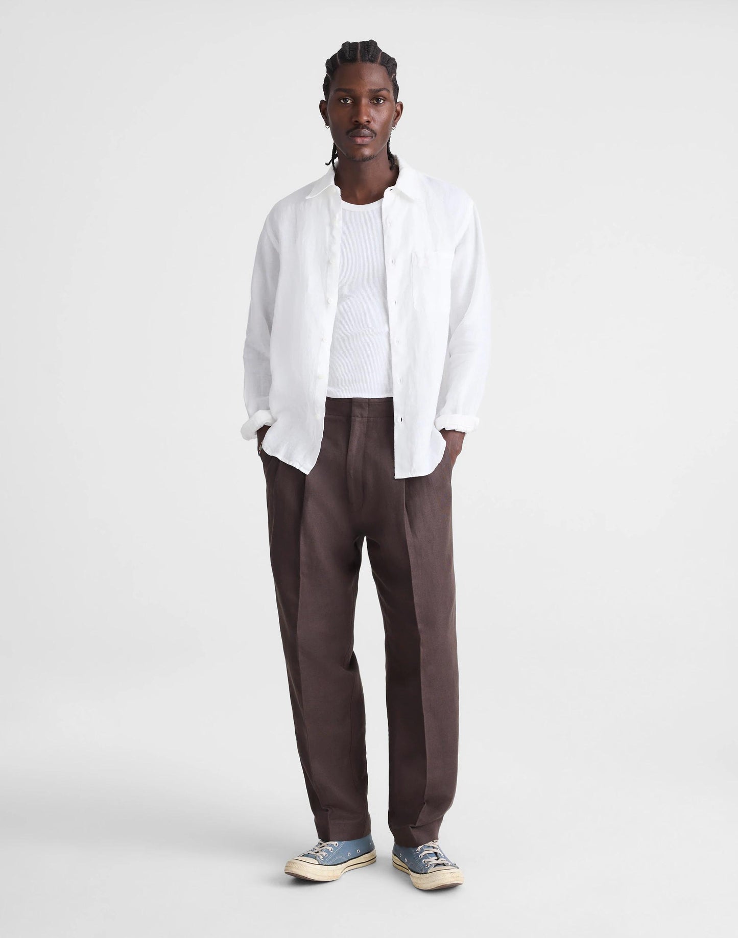 Madewell Button-Up Shirt in Linen White