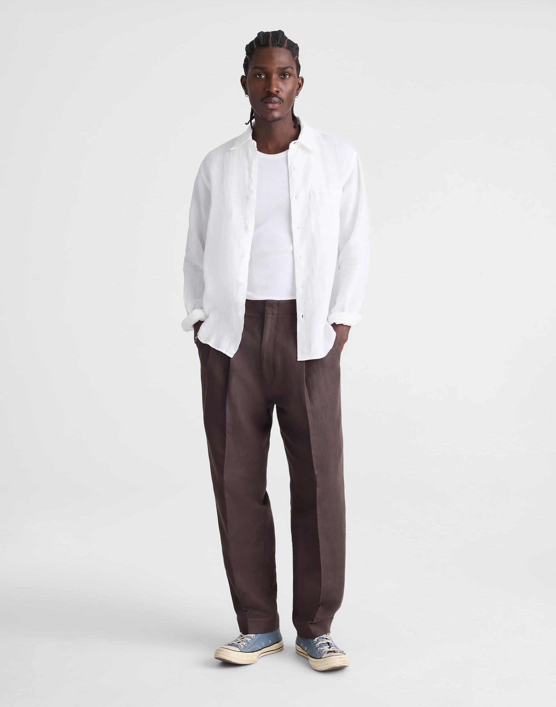 Madewell Button-Up Shirt in Linen White