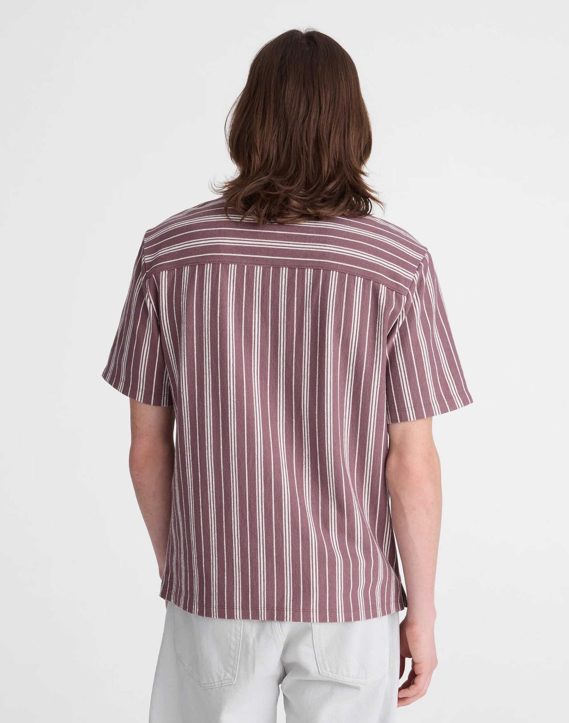 Madewell The Camp Shirt in Seaport Terry Chalked Fig