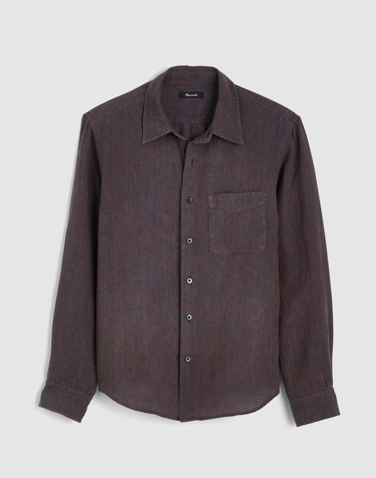 Madewell Button-Up Shirt in Linen Chocolate