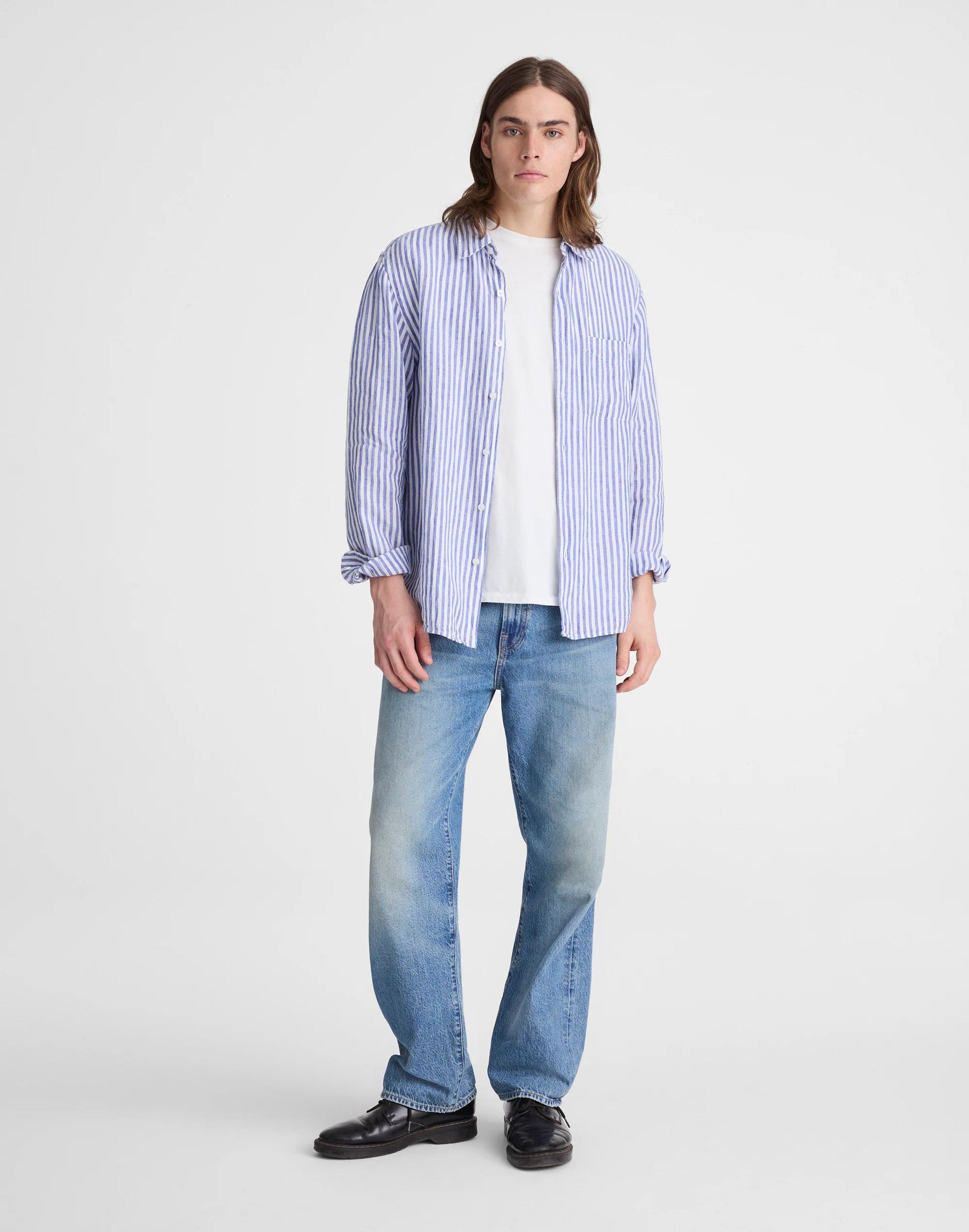 Madewell Button-Up Shirt in Linen Stripe