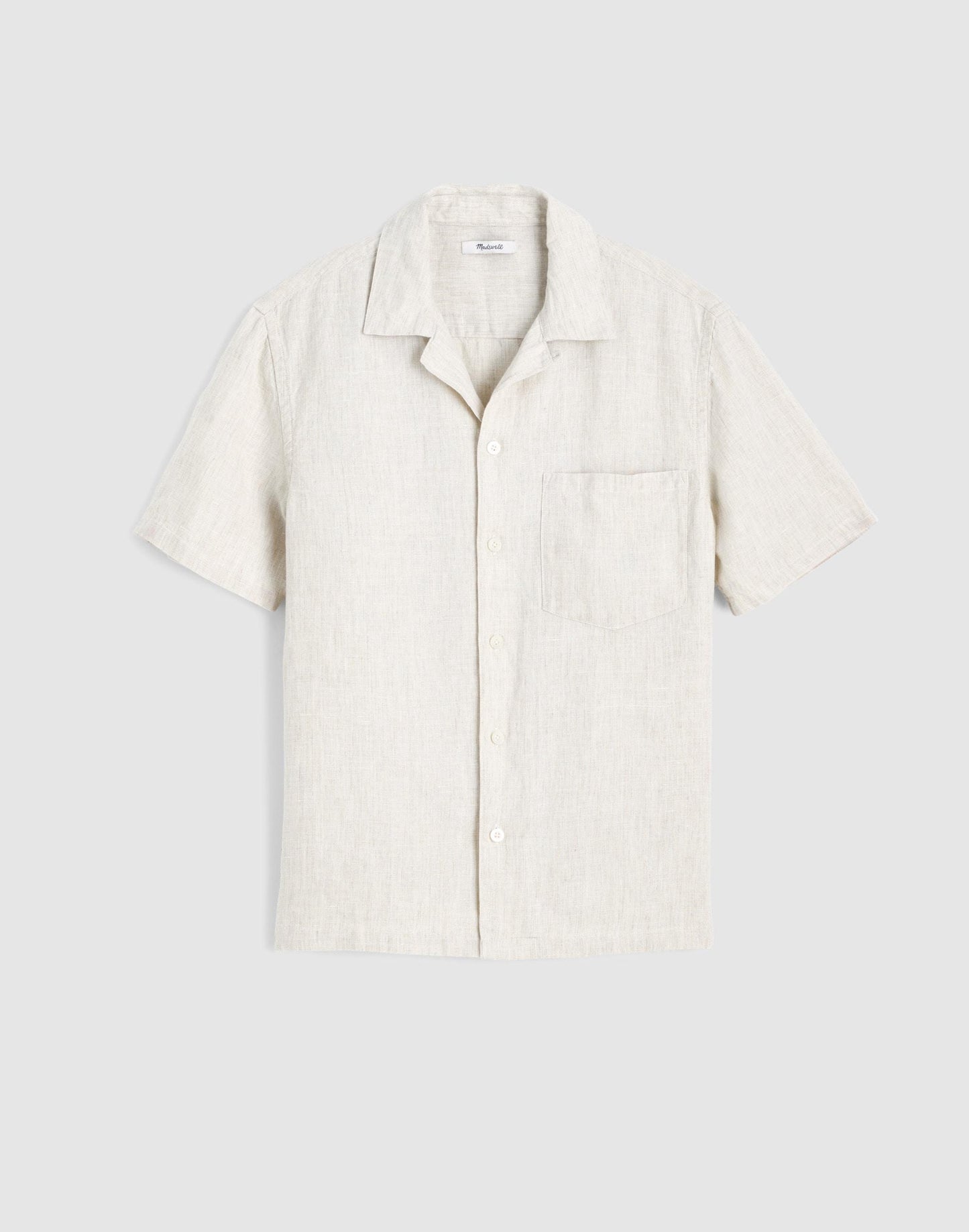 Madewell Short-Sleeve Camp Shirt in Linen Bleached