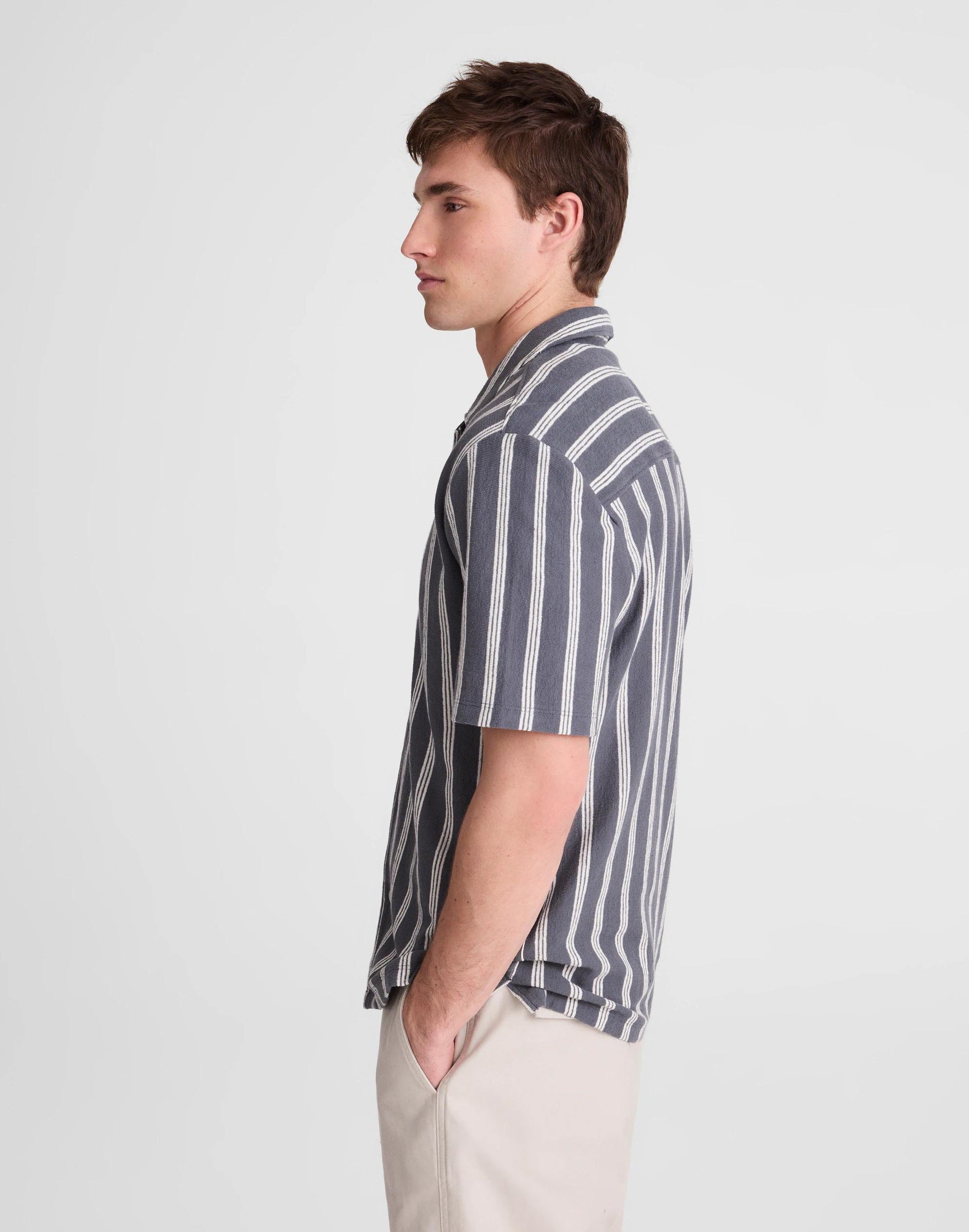Madewell The Camp Shirt in Seaport Terry Heirloom Blue