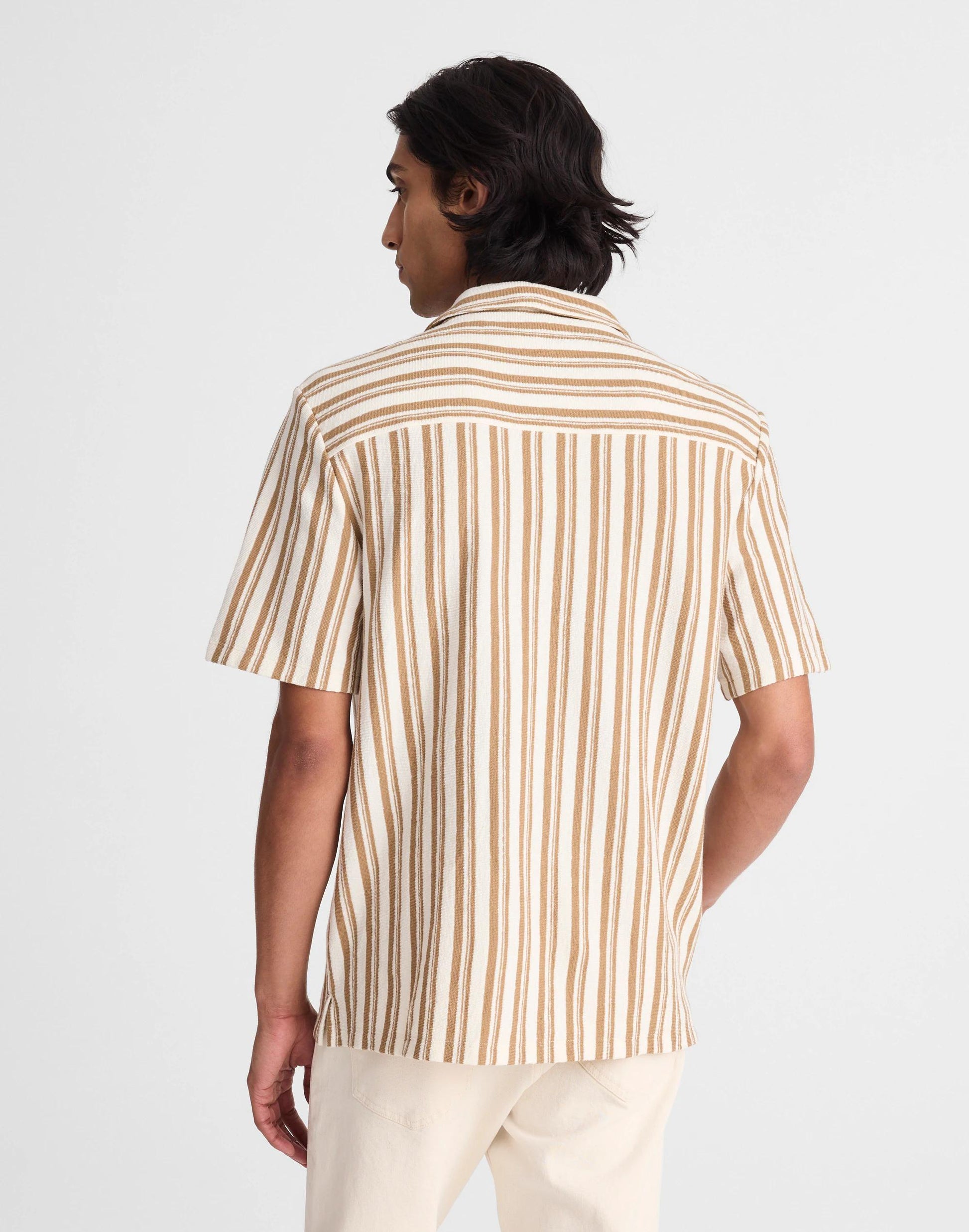 Madewell The Camp Shirt in Seaport Terry Maple Seed