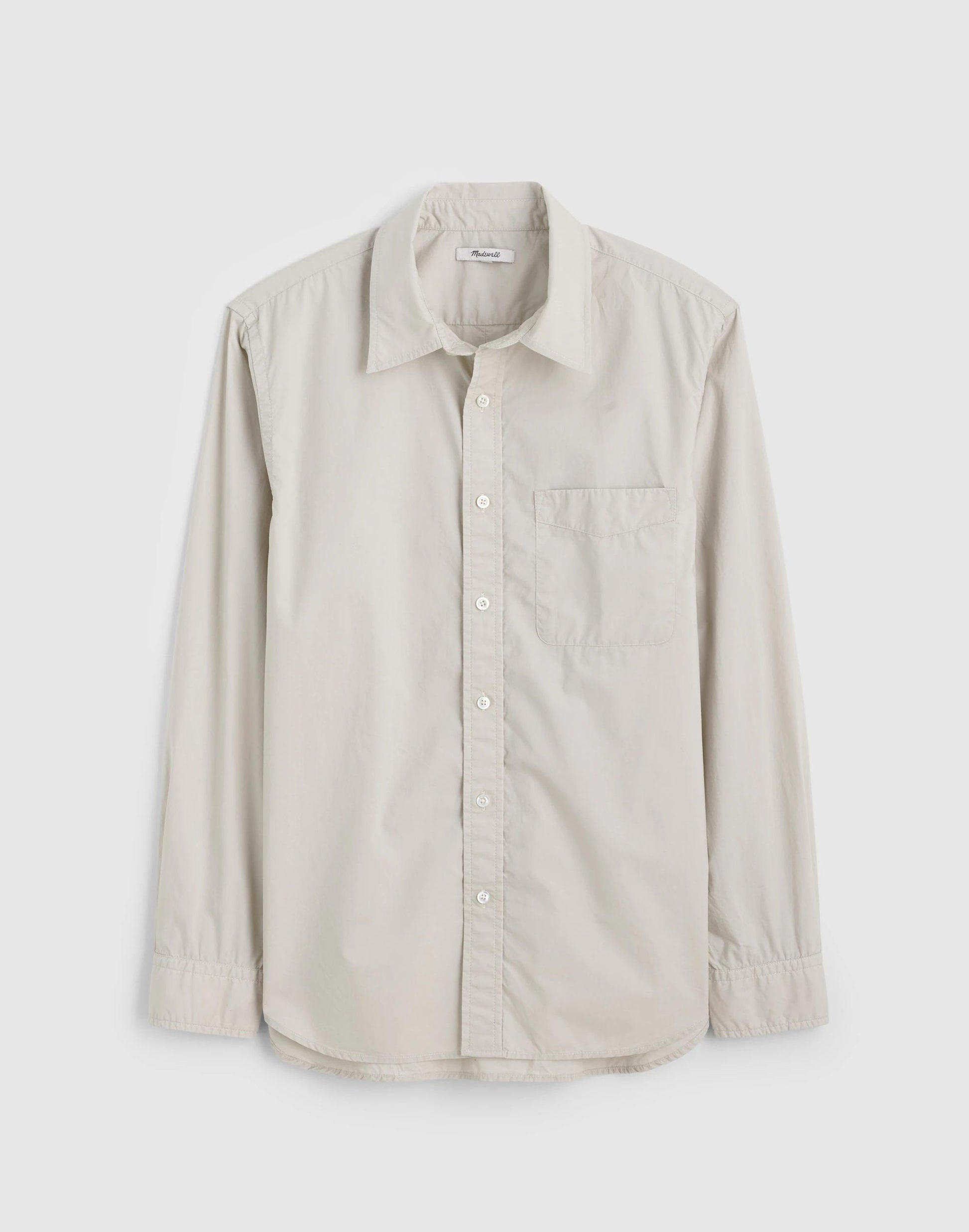 Madewell Button-Up Shirt in Crisp Poplin Steel