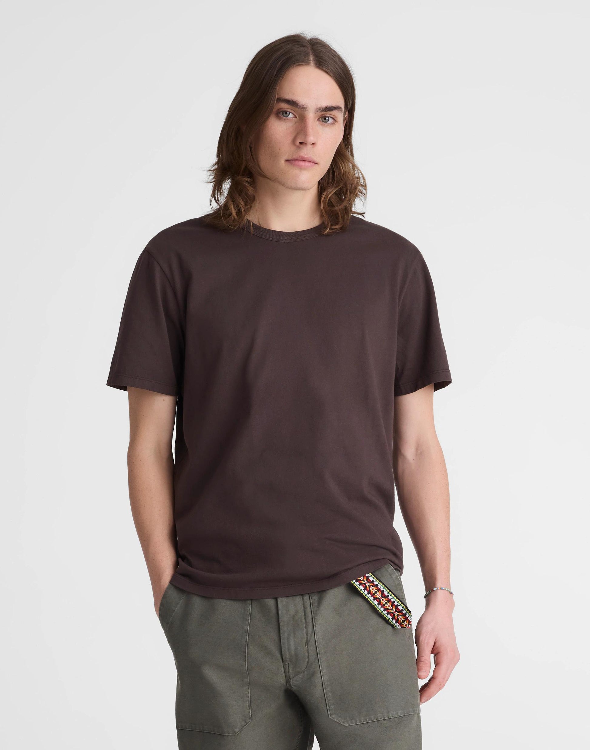 Madewell Garment-Dyed Allday Crewneck Tee Dark Brown
