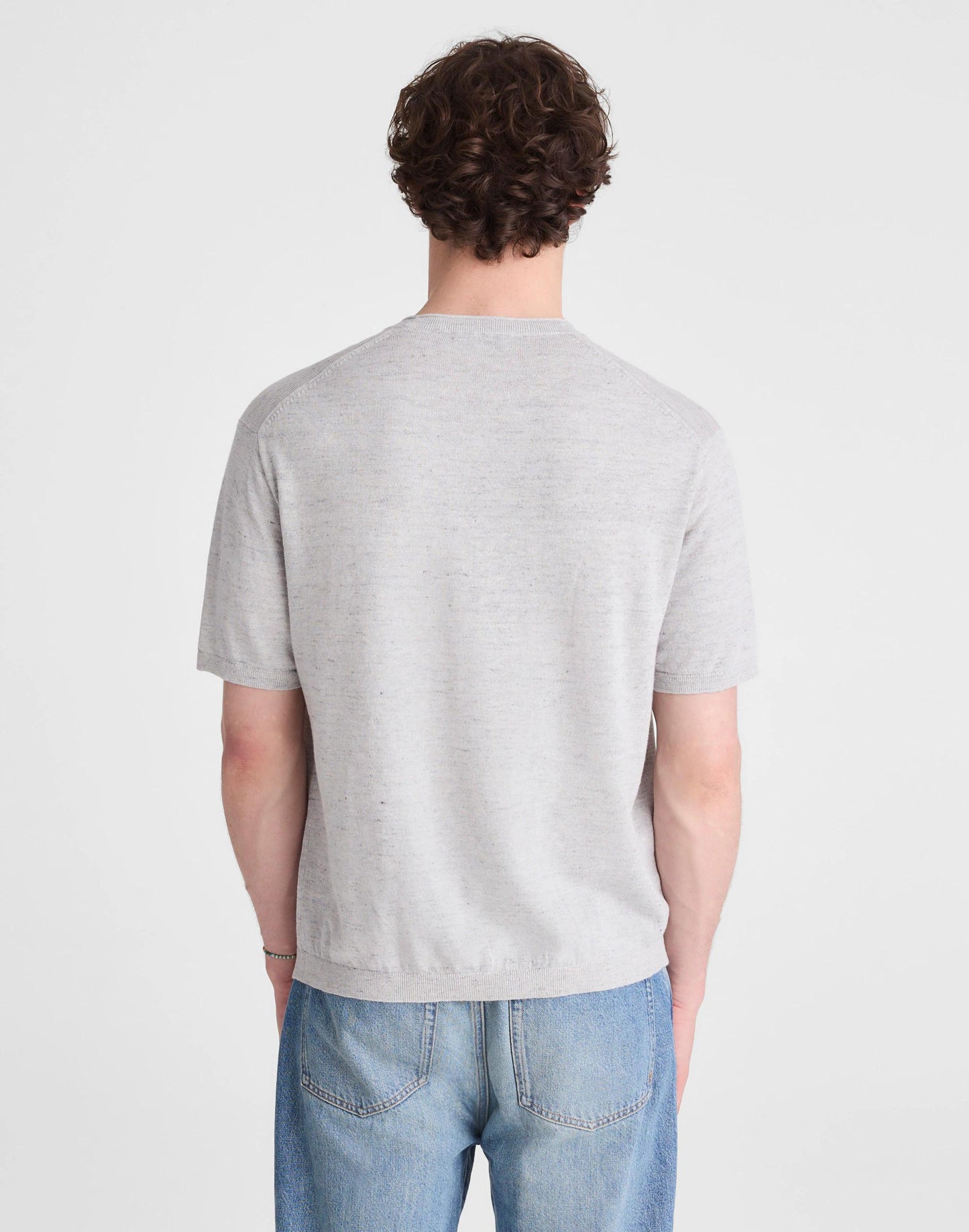 Madewell Rollneck Sweater Tee Heather Feather Grey