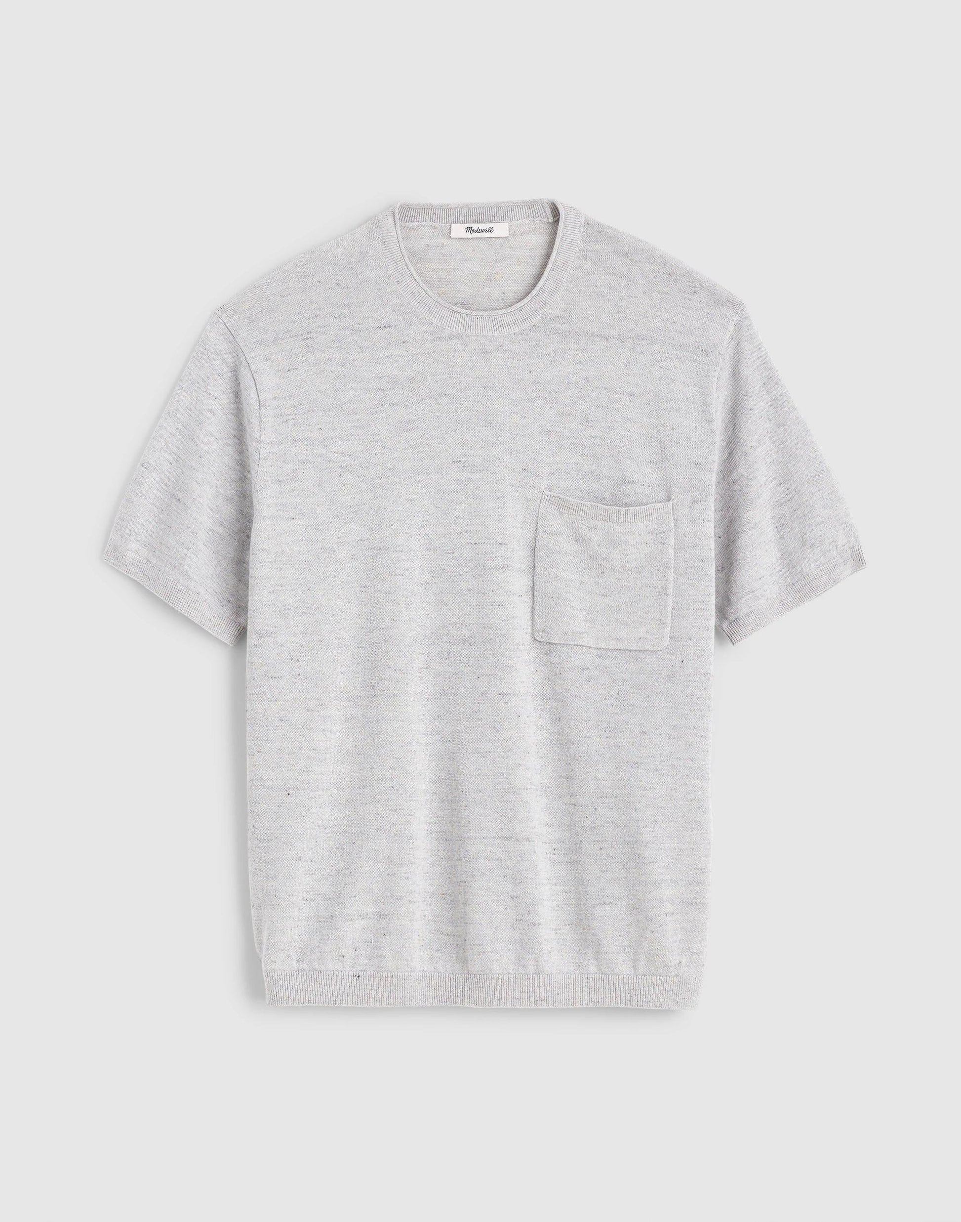 Madewell Rollneck Sweater Tee Heather Feather Grey