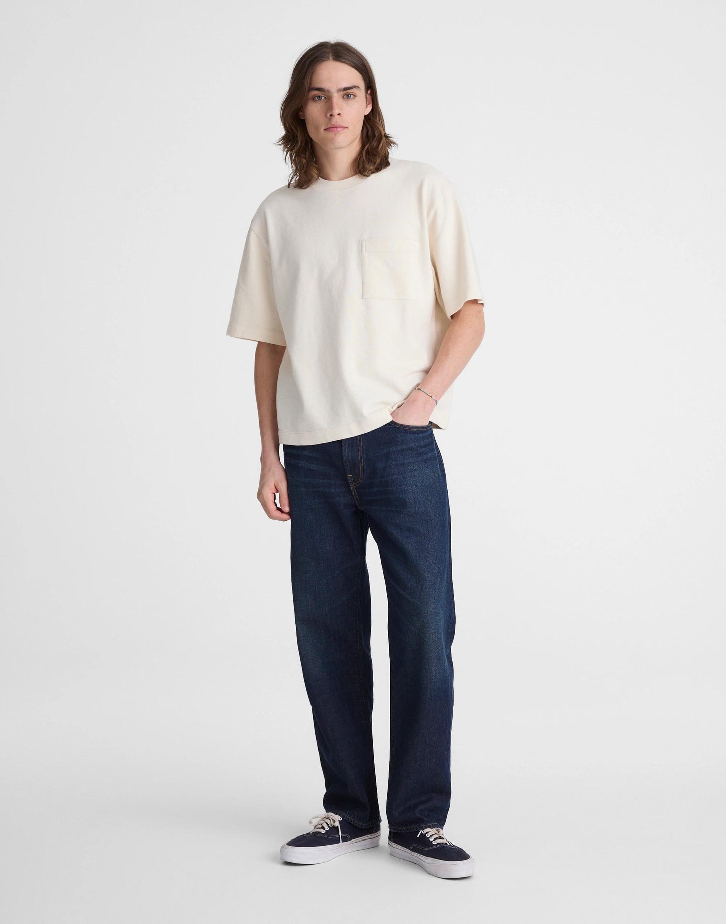 Madewell Boxy Pocket Tee in Weekend Slub Natural Seeded