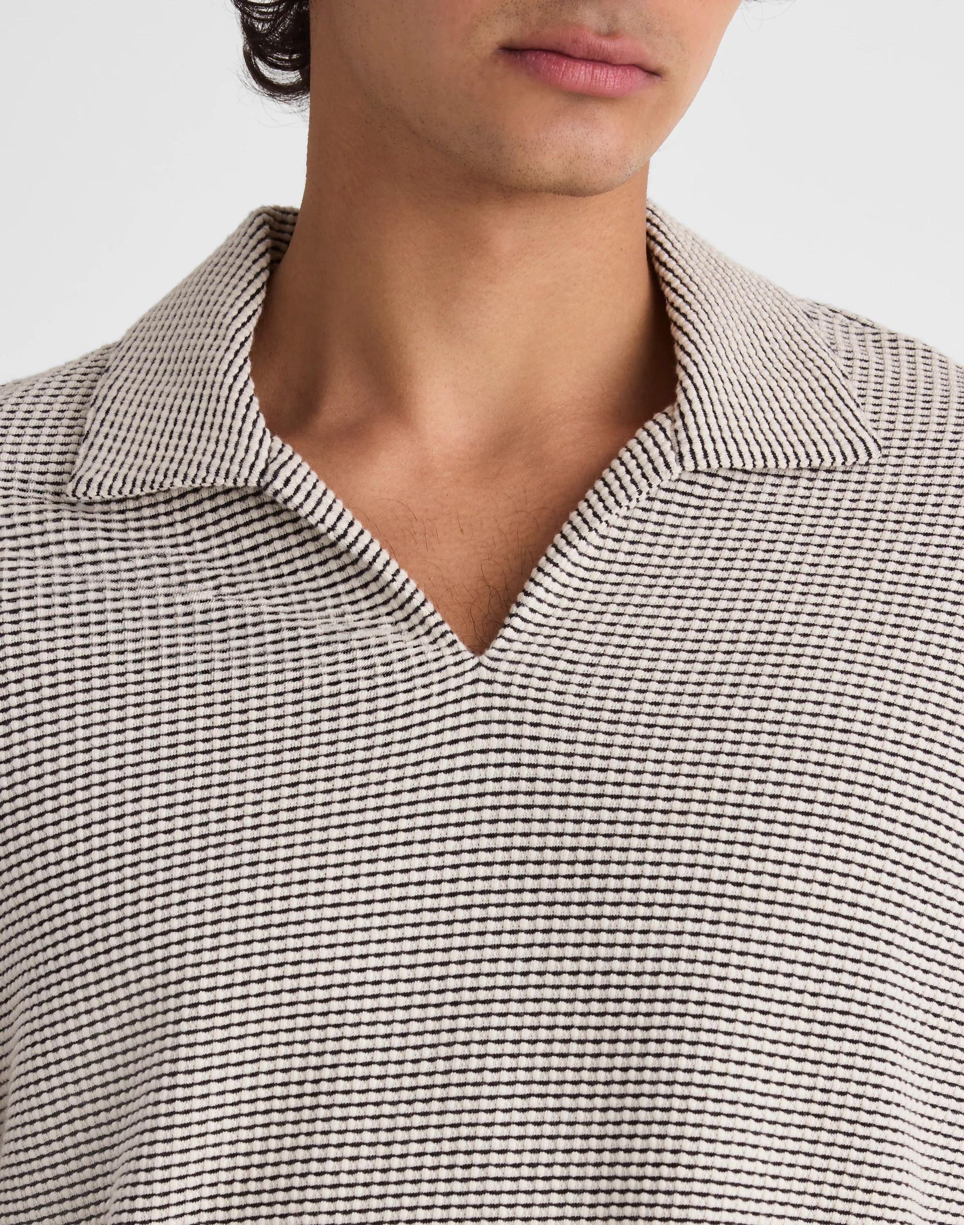 Madewell Skipper Polo in Jacquard Toasted Cashew