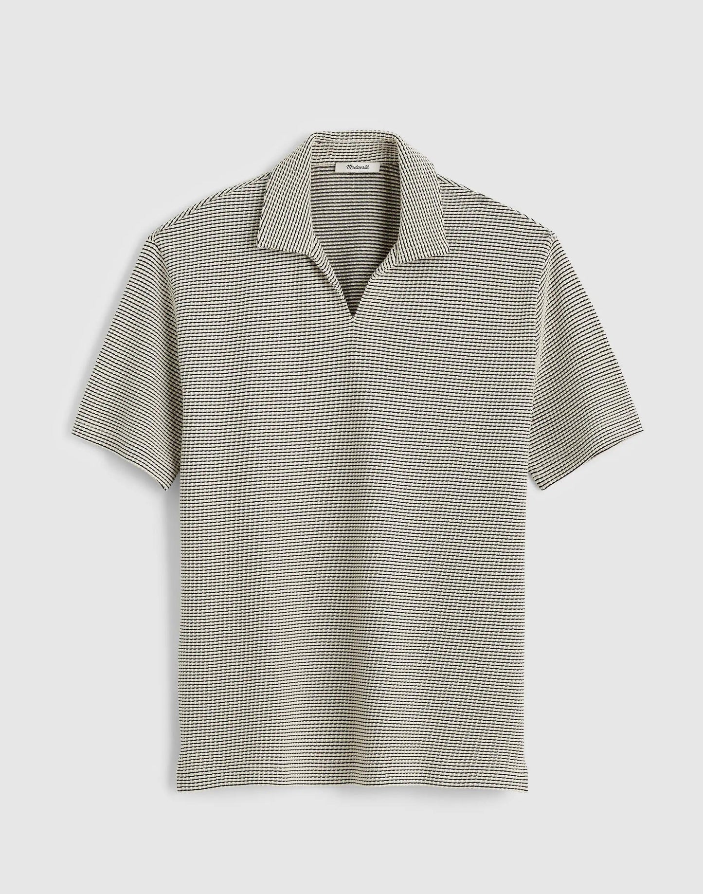 Madewell Skipper Polo in Jacquard Toasted Cashew