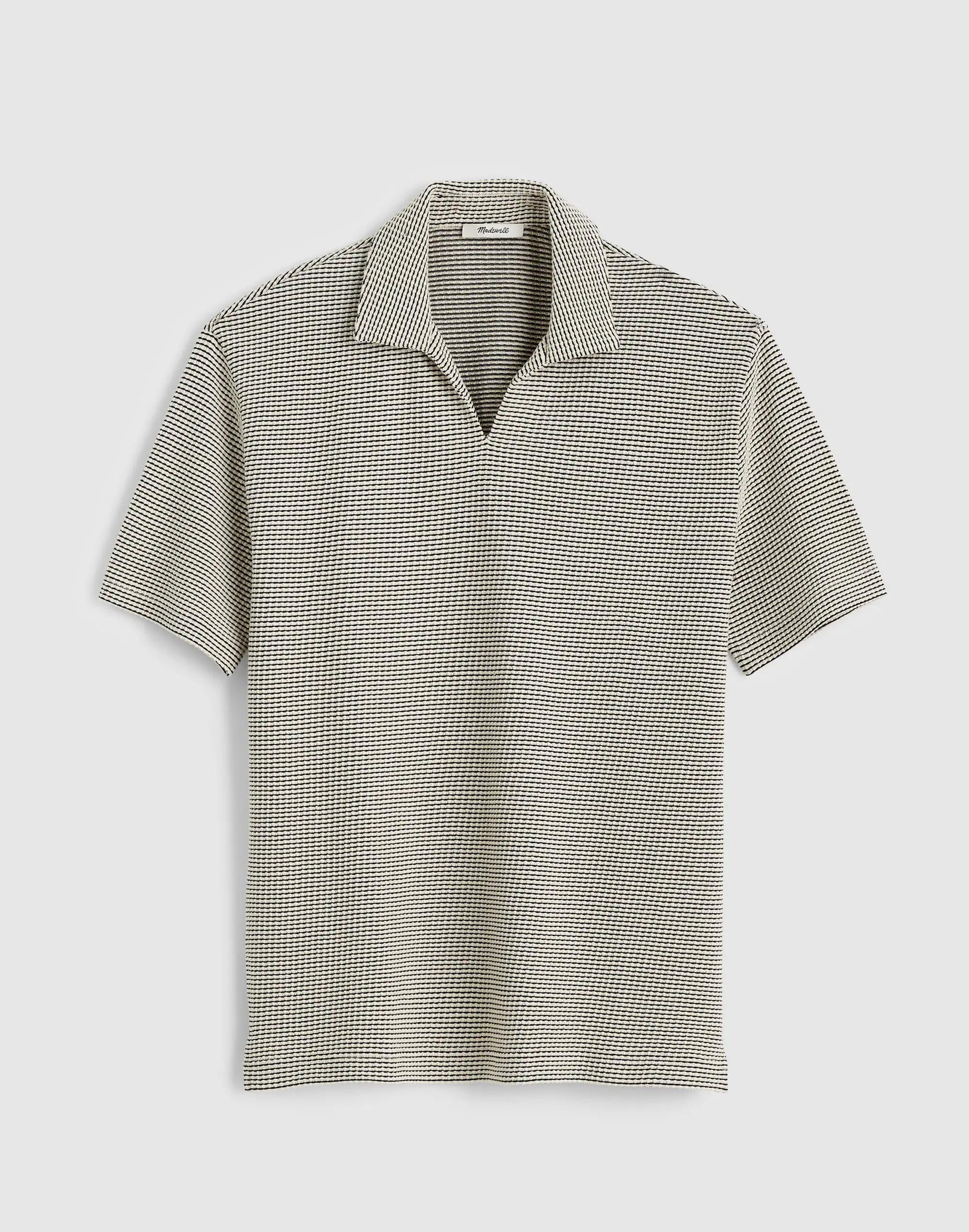Madewell Skipper Polo in Jacquard Toasted Cashew