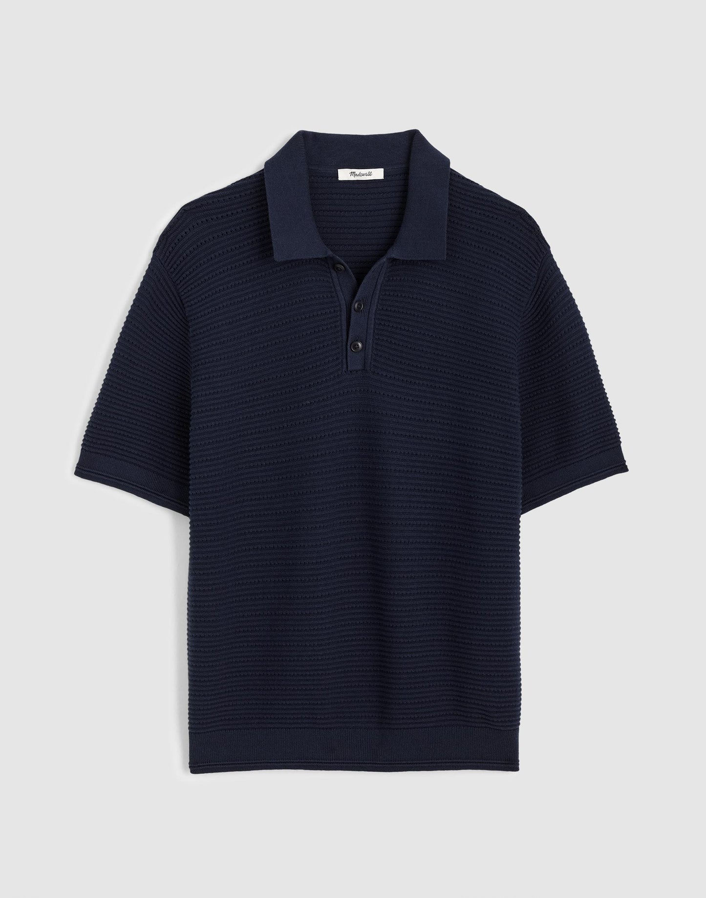 Madewell Textured Open-Stitch Polo Ink