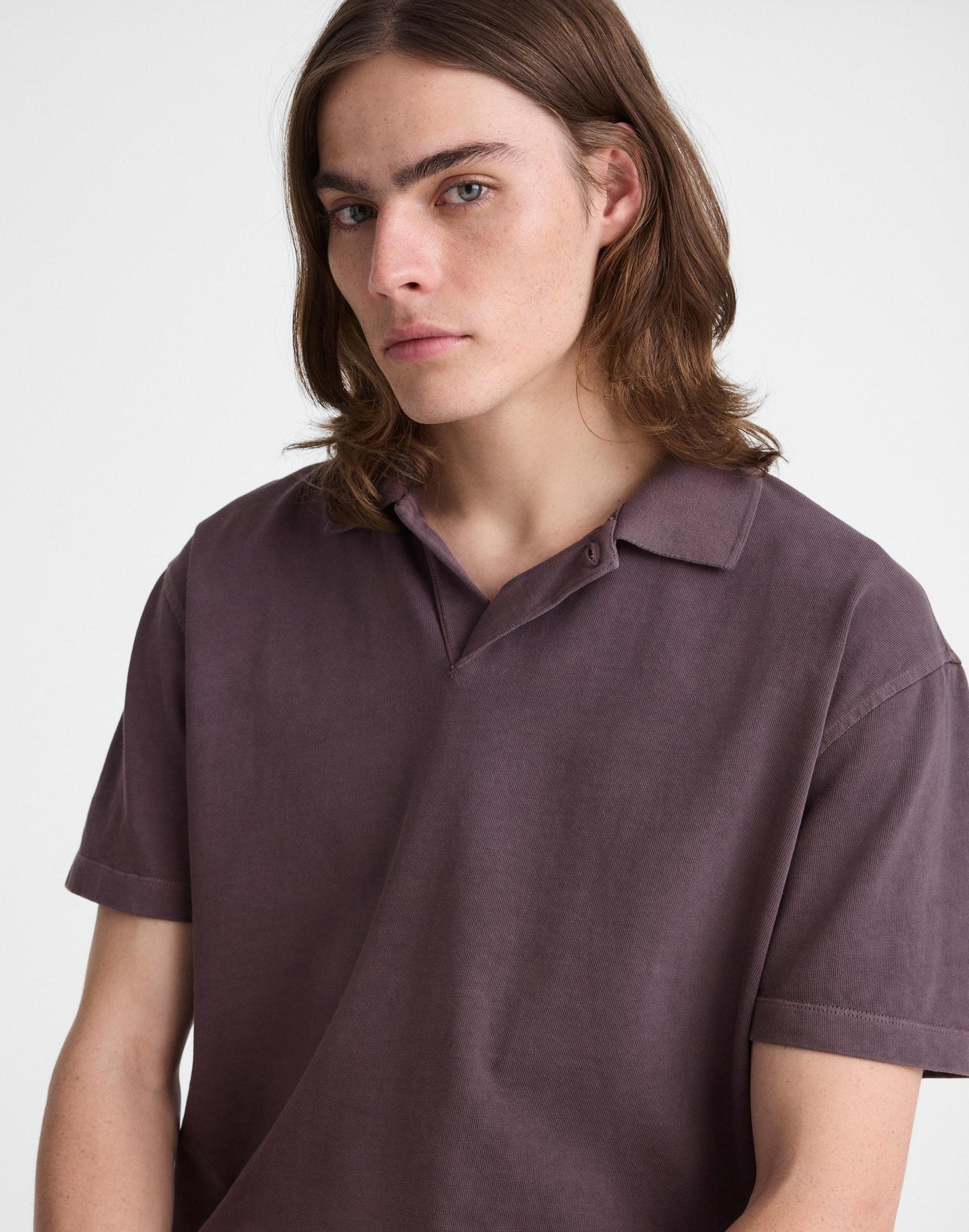 Madewell Short-Sleeve Compact-Knit Polo Rum Raisin