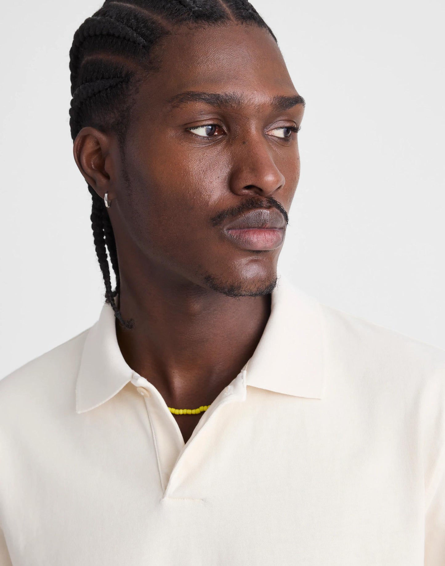 Madewell Short-Sleeve Compact-Knit Polo Parchment