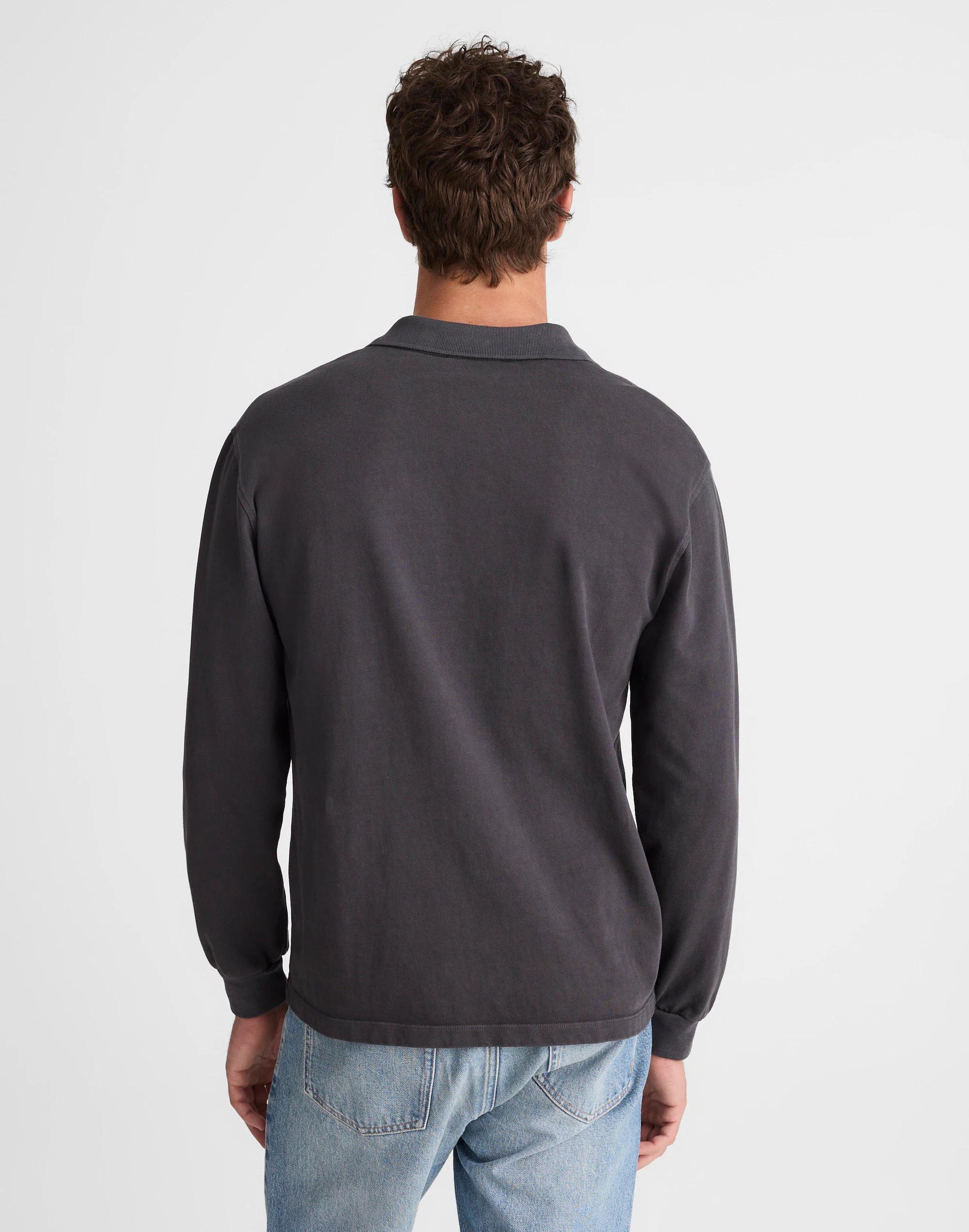 Madewell Compact-Knit Polo Coal