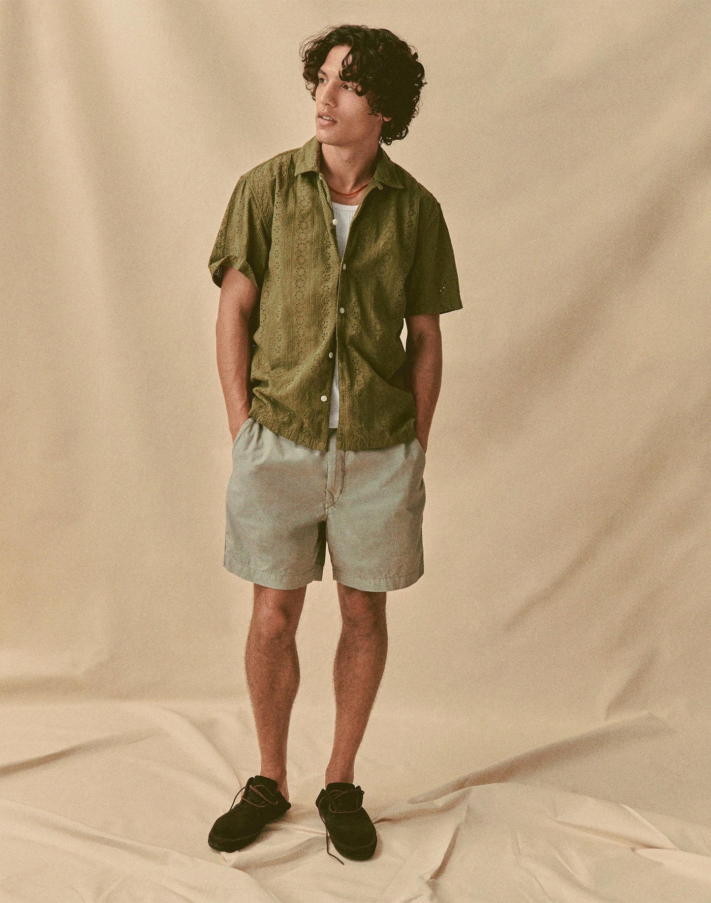 Madewell Pull-On Short in Poplin Washed Olive