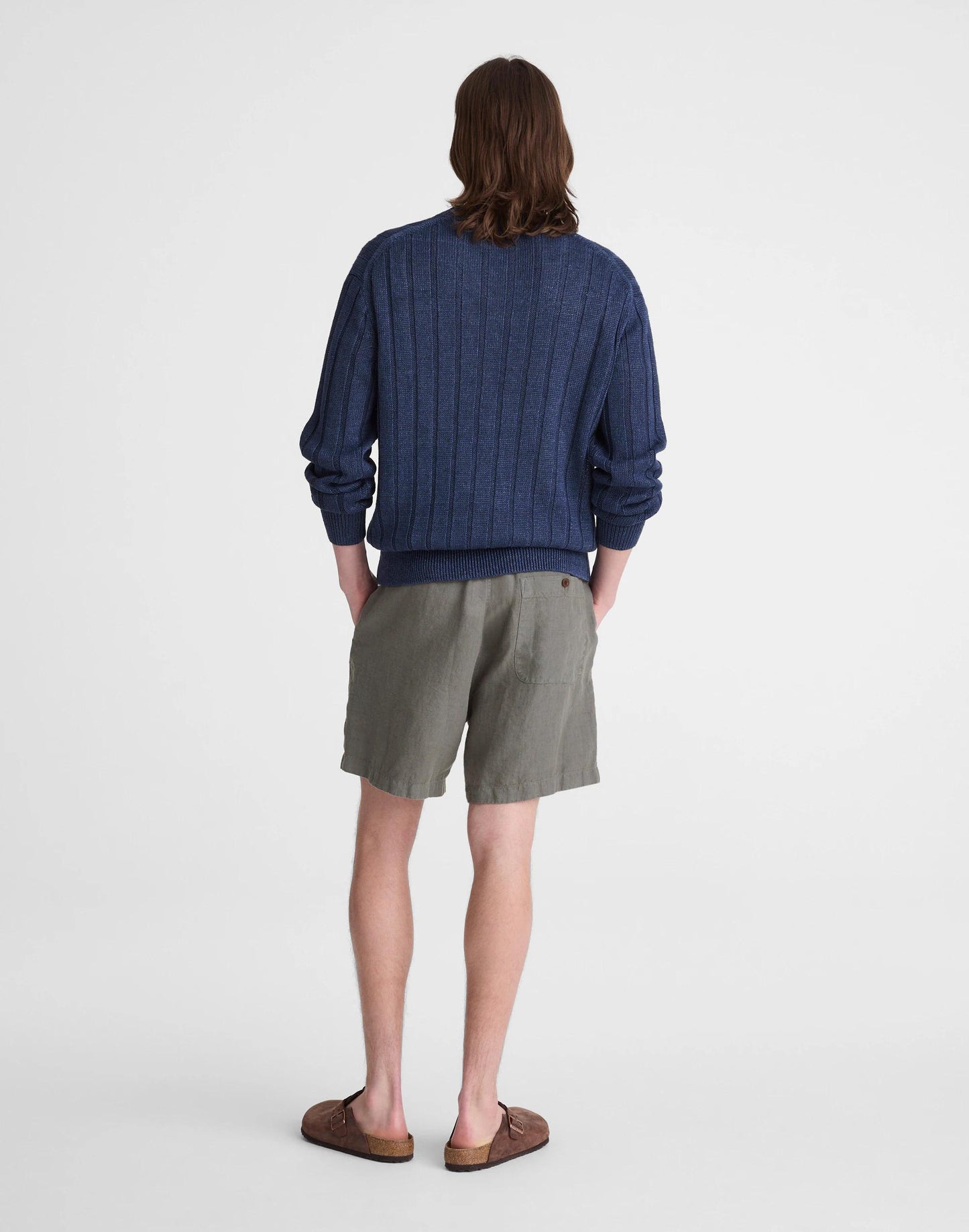 Madewell Pull-On Shorts in Linen Stormy Spruce
