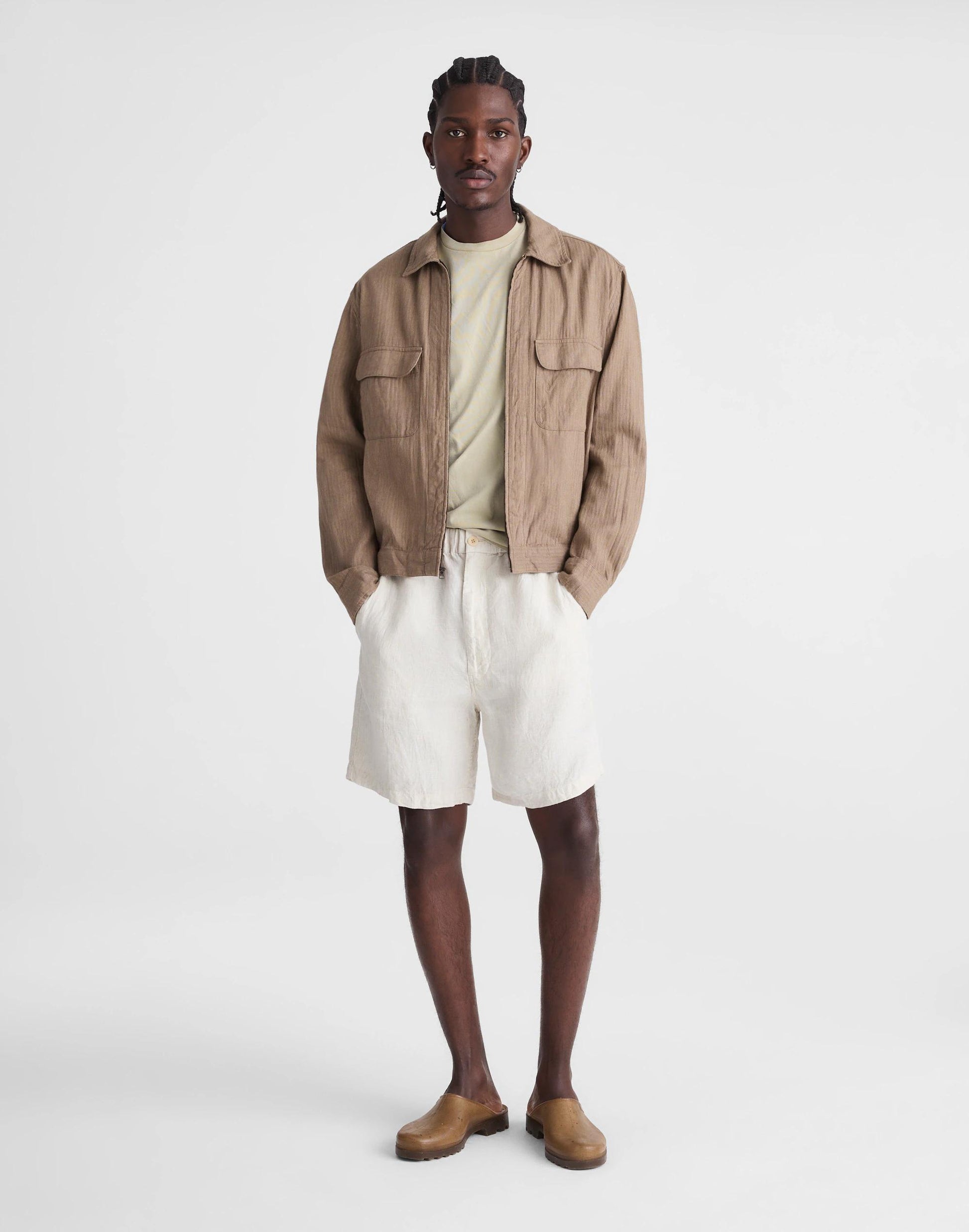 Madewell Pull-On Shorts in Linen Bleached