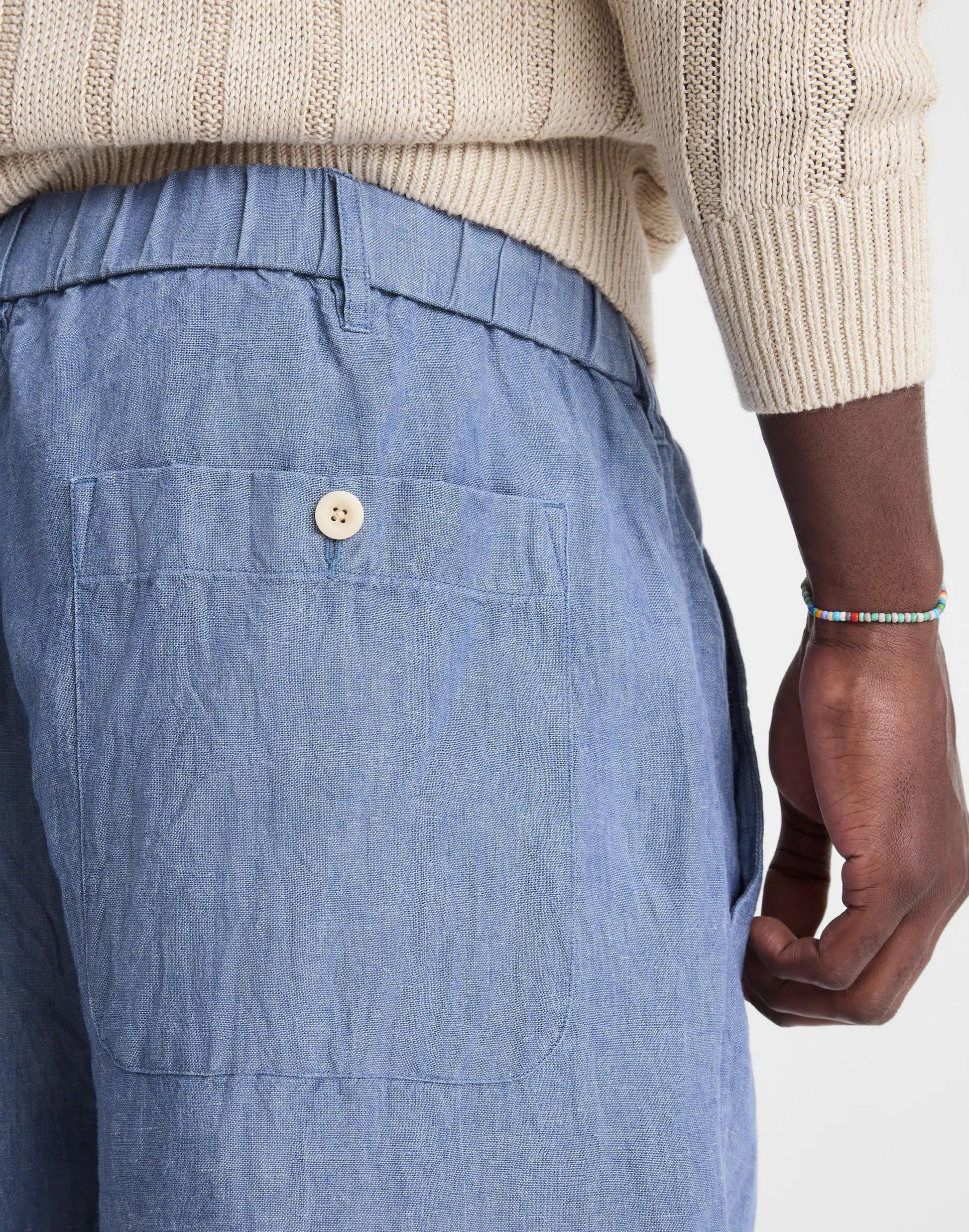 Madewell Pull-On Shorts in Linen Light Chambray