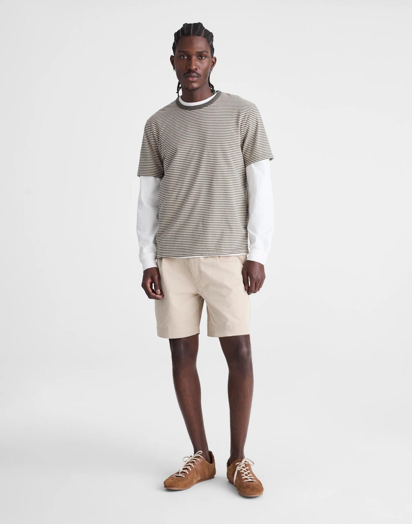 Madewell Pleated Chino Shorts in Uniform Twill Toasted Cashew