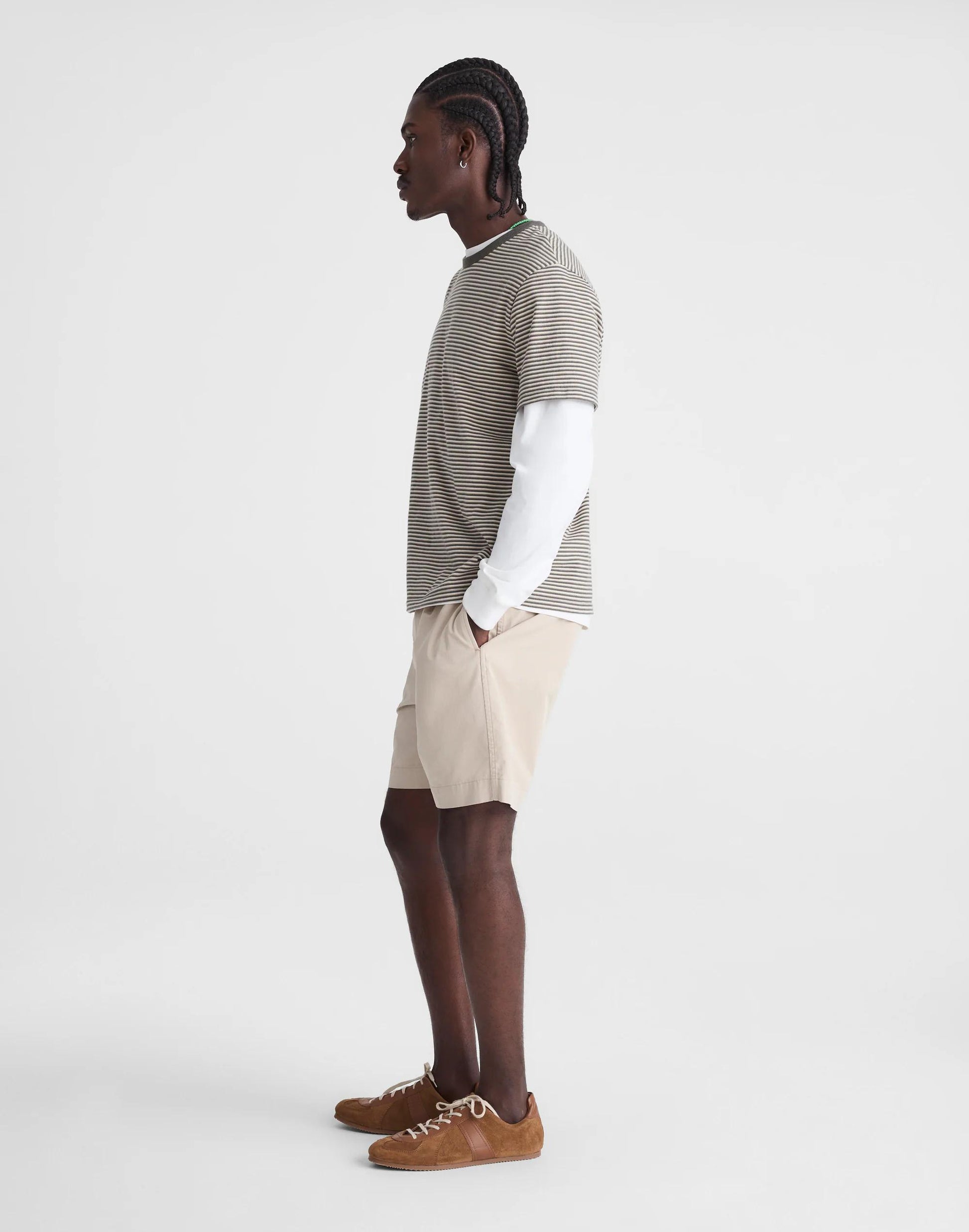 Madewell Pleated Chino Shorts in Uniform Twill Toasted Cashew