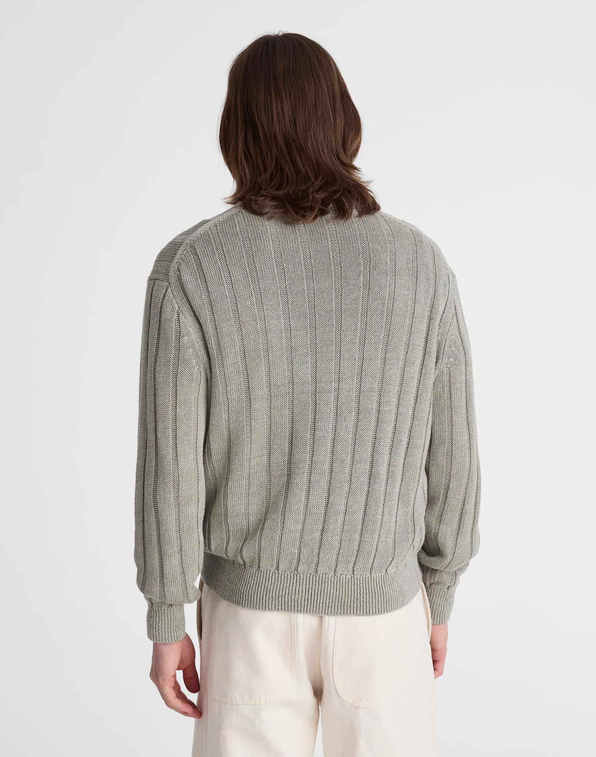 Madewell Crewneck Sweater in DuneRib Linen Light Sage
