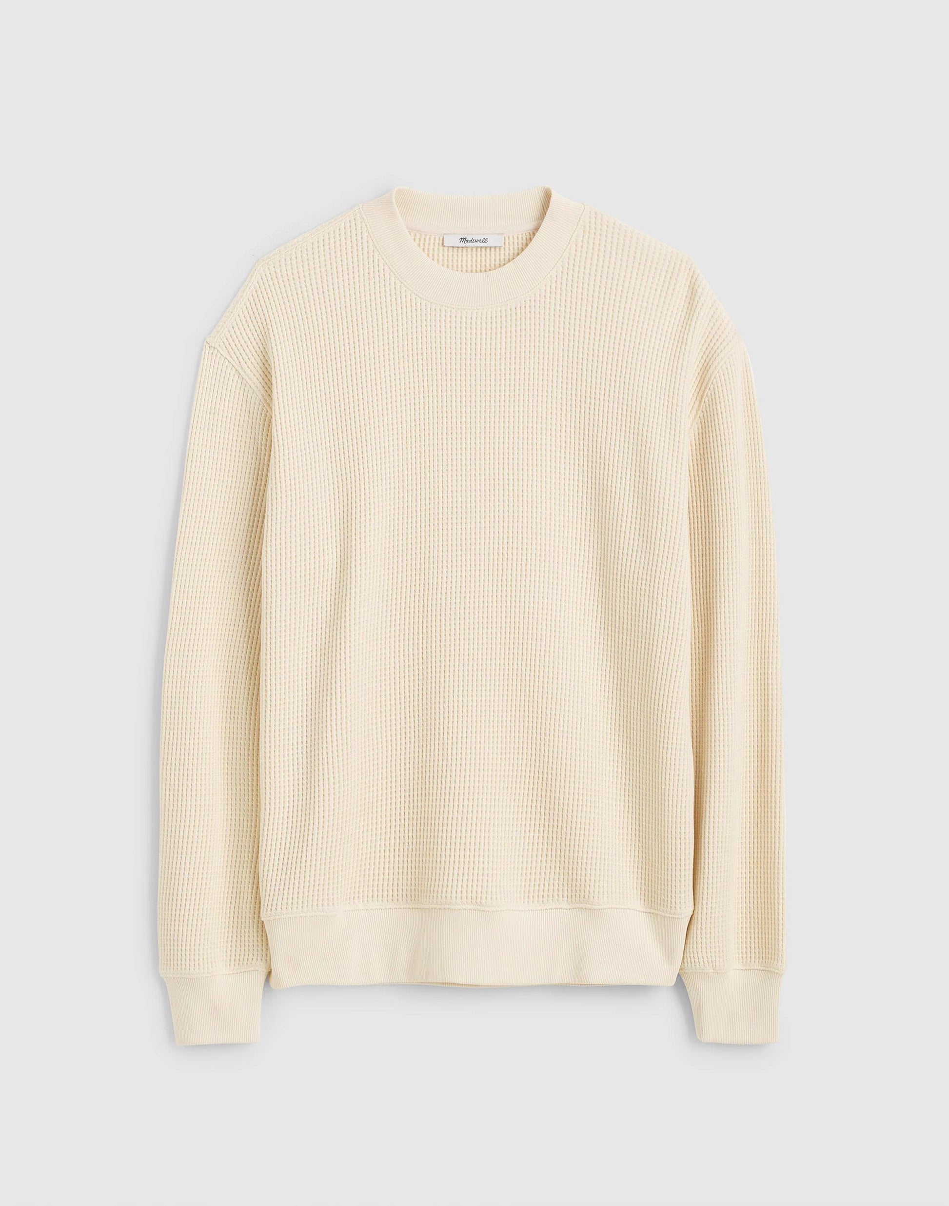 Madewell Waffle-Knit Sweatshirt Antique Cream