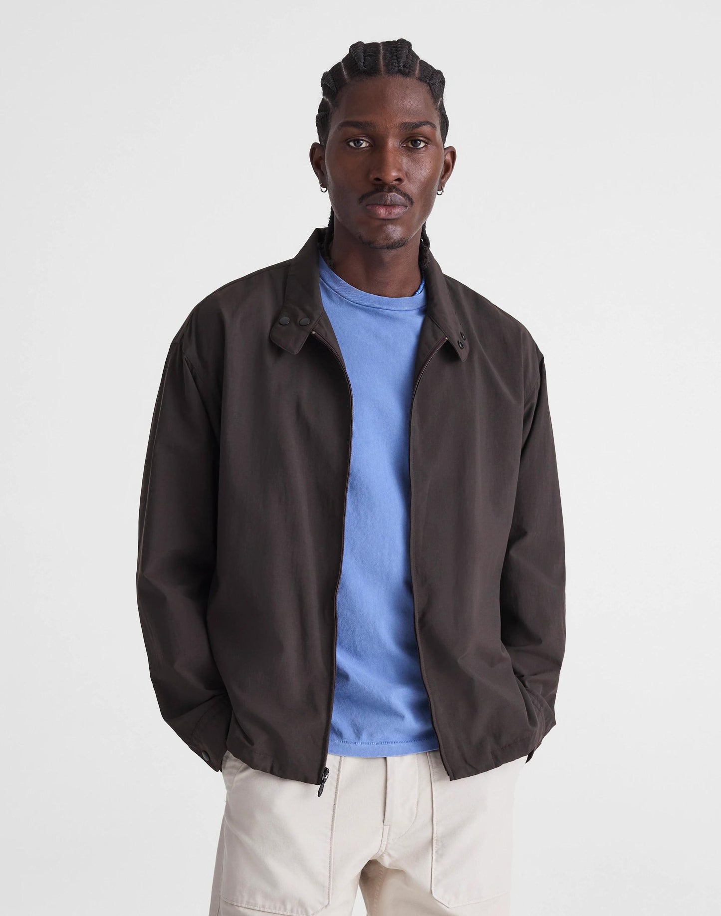 Madewell Harrington Jacket in Nylon Dark Brown