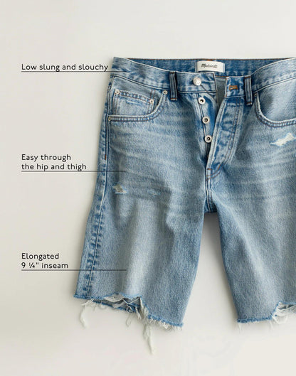 Madewell The Essex Long Baggy Short Ashen Black Wash