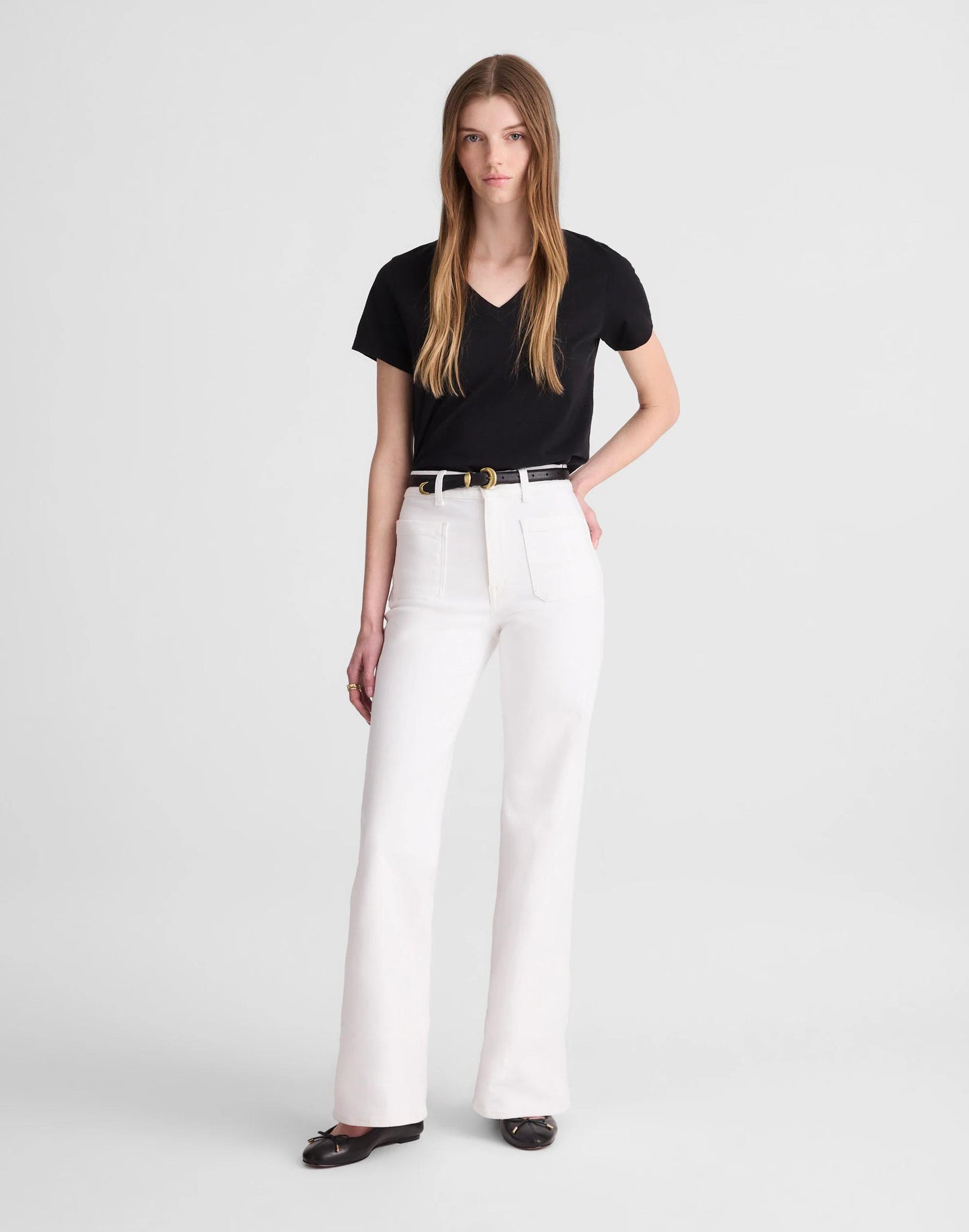 Madewell The Emmy Wide-Leg Jean in Super Stretch Denim Tile White