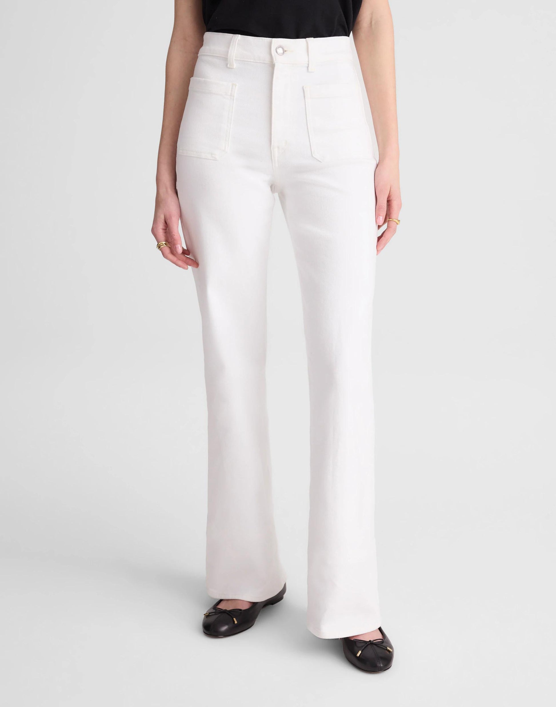 Madewell The Emmy Wide-Leg Jean in Super Stretch Denim Tile White